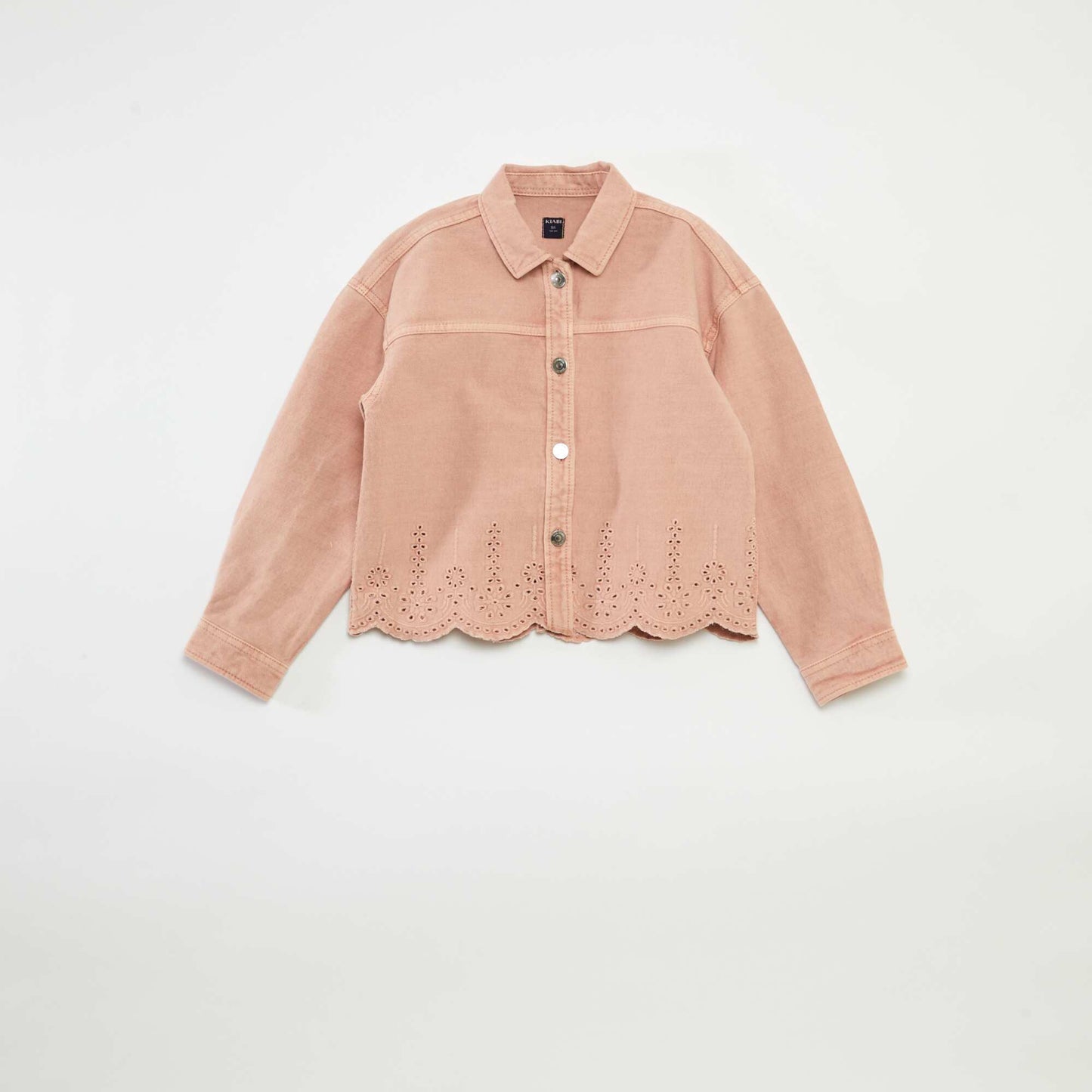 Broderie anglaise denim jacket PINK