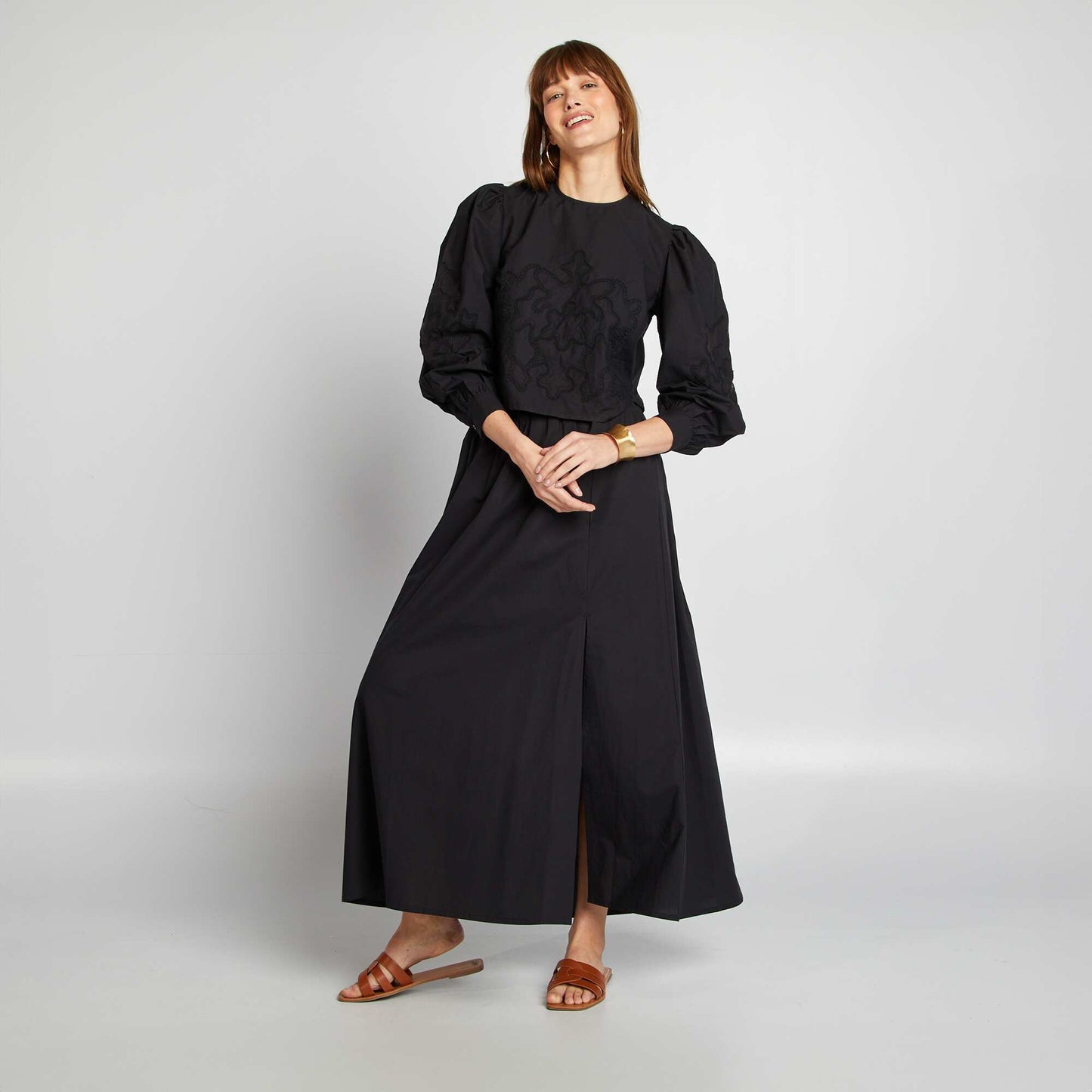 Cotton voile blouse BLACK