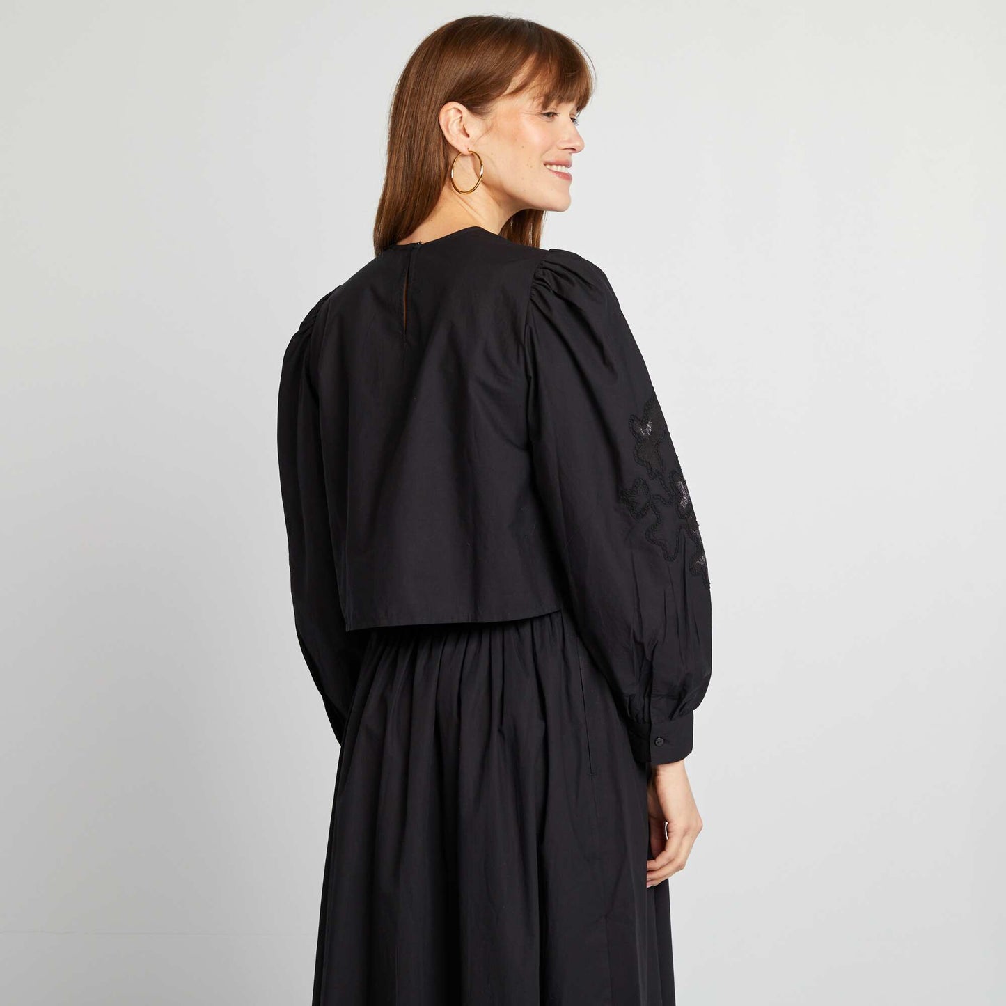 Cotton voile blouse BLACK