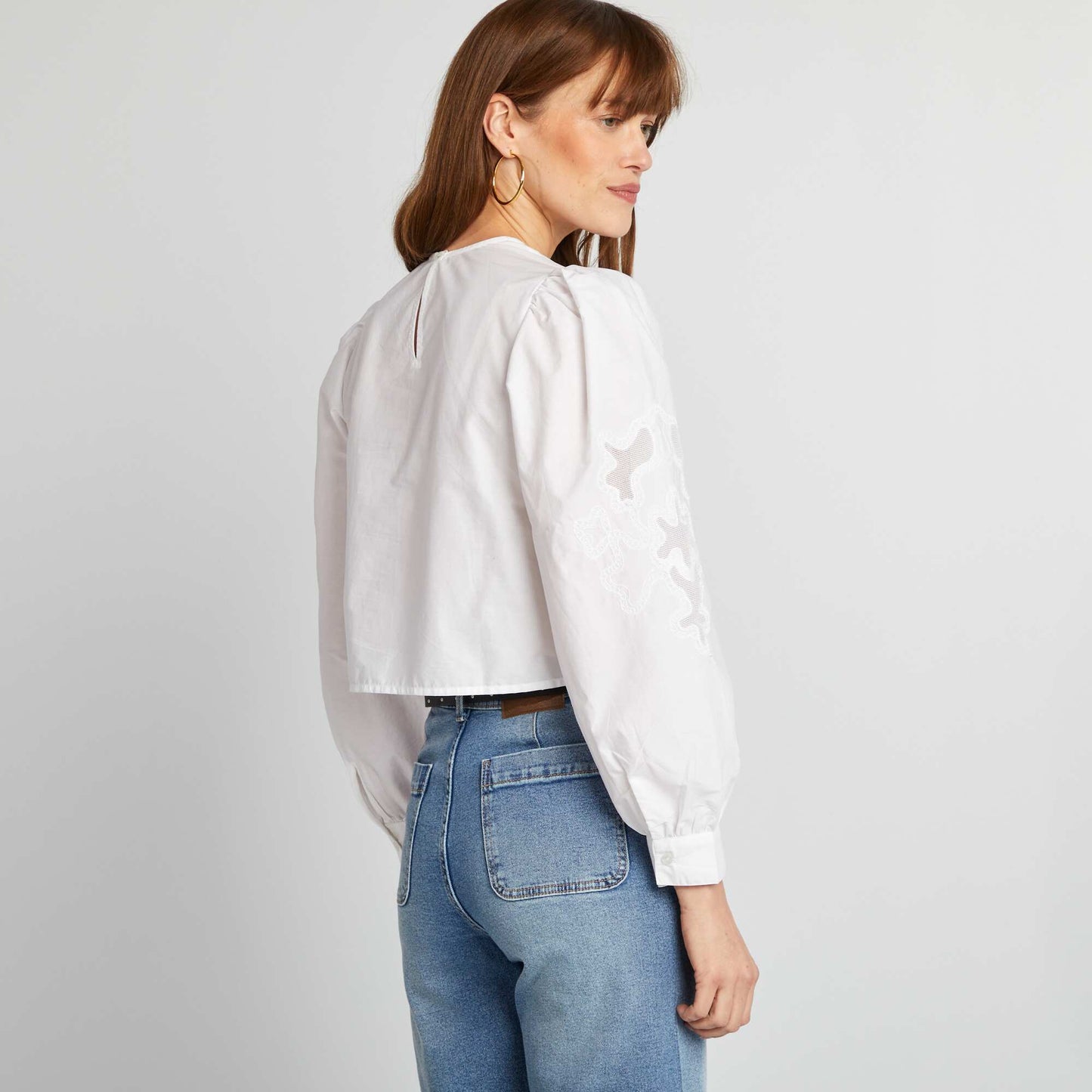 Cotton voile blouse WHITE