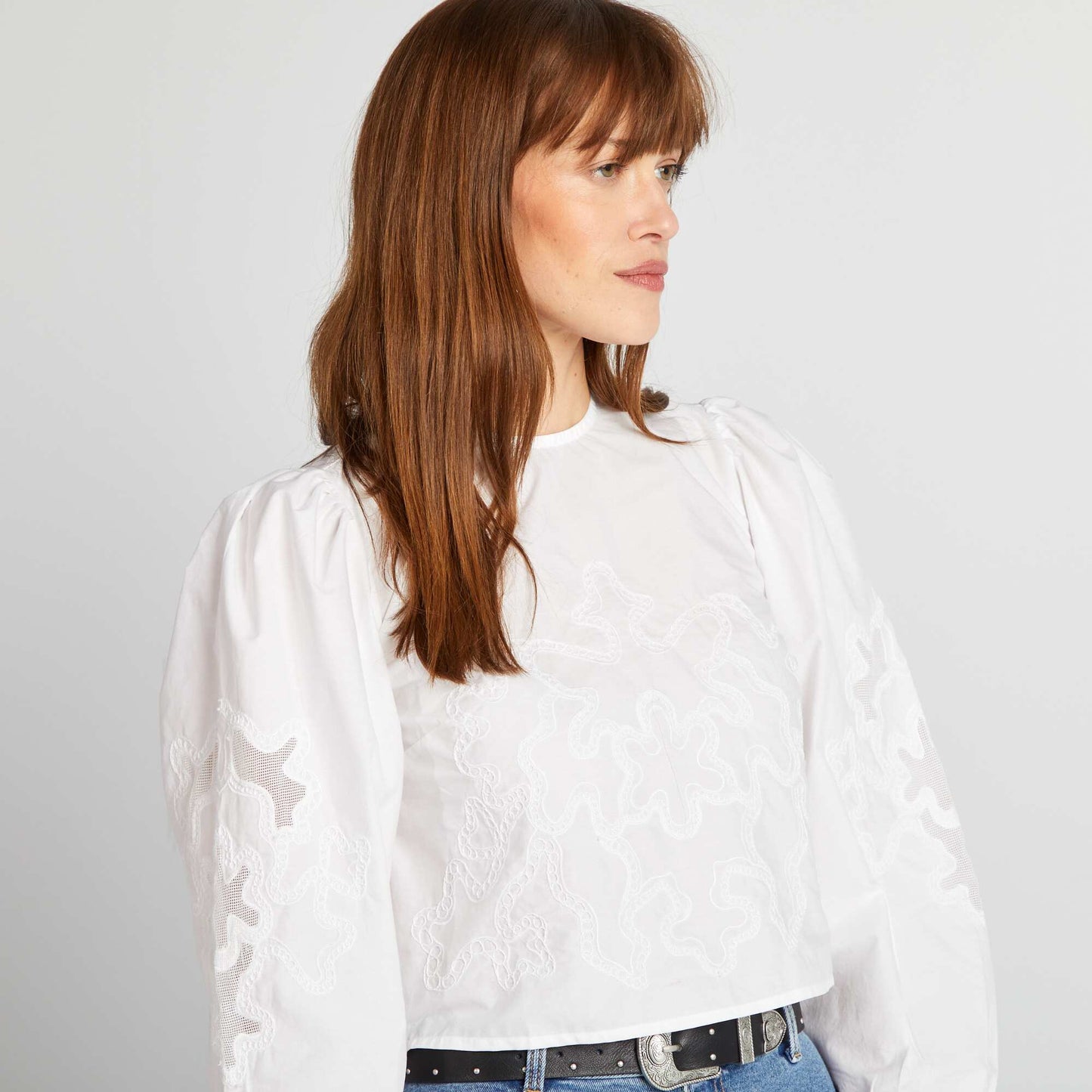 Cotton voile blouse WHITE