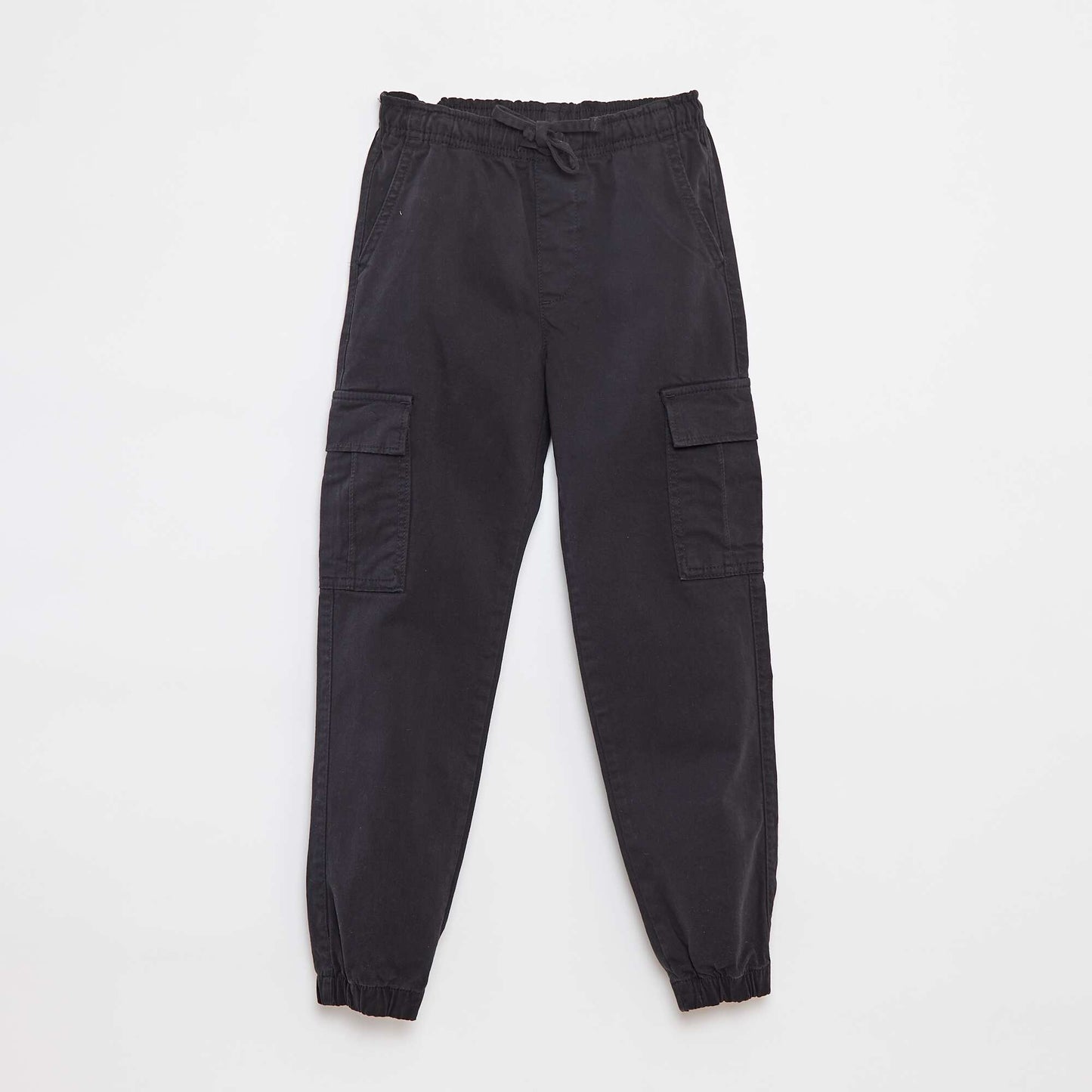 Stretchy multi-pocket trousers BLACK