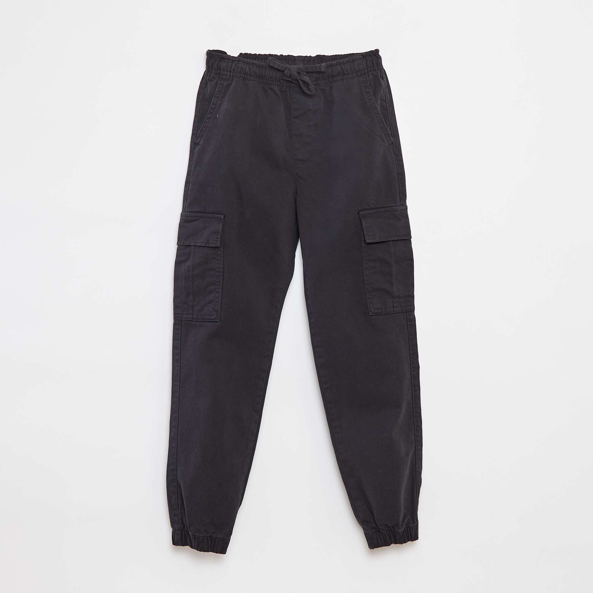 Stretchy multi-pocket trousers BLACK