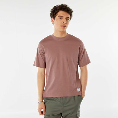 Round neck cotton T-shirt PURPLE