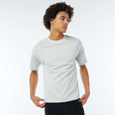 Round neck cotton T-shirt BLUE