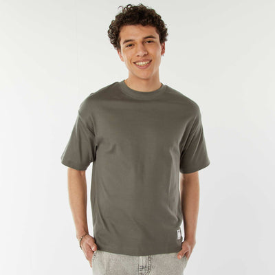 Round neck cotton T-shirt GREEN