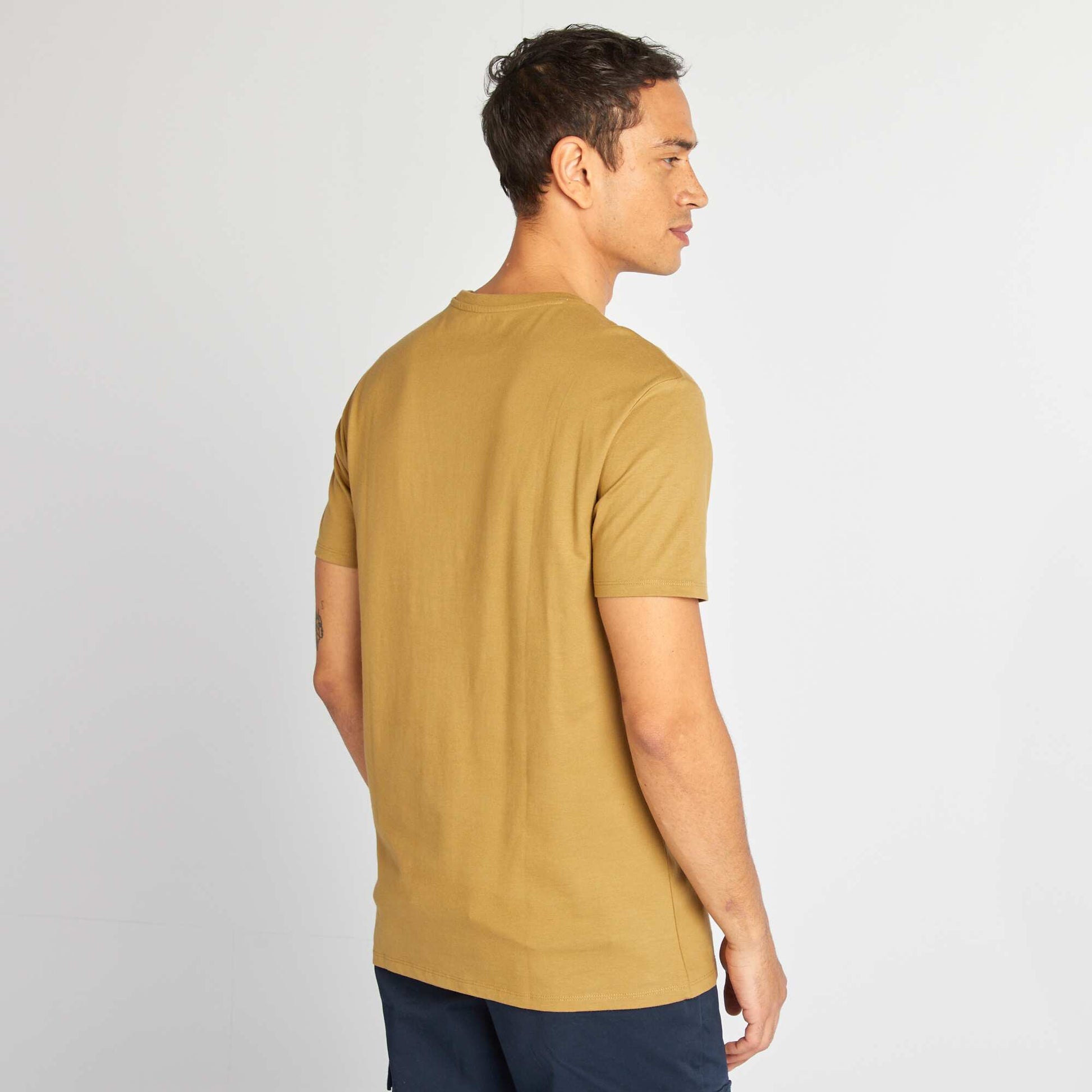 Round-neck cotton T-shirt GREEN