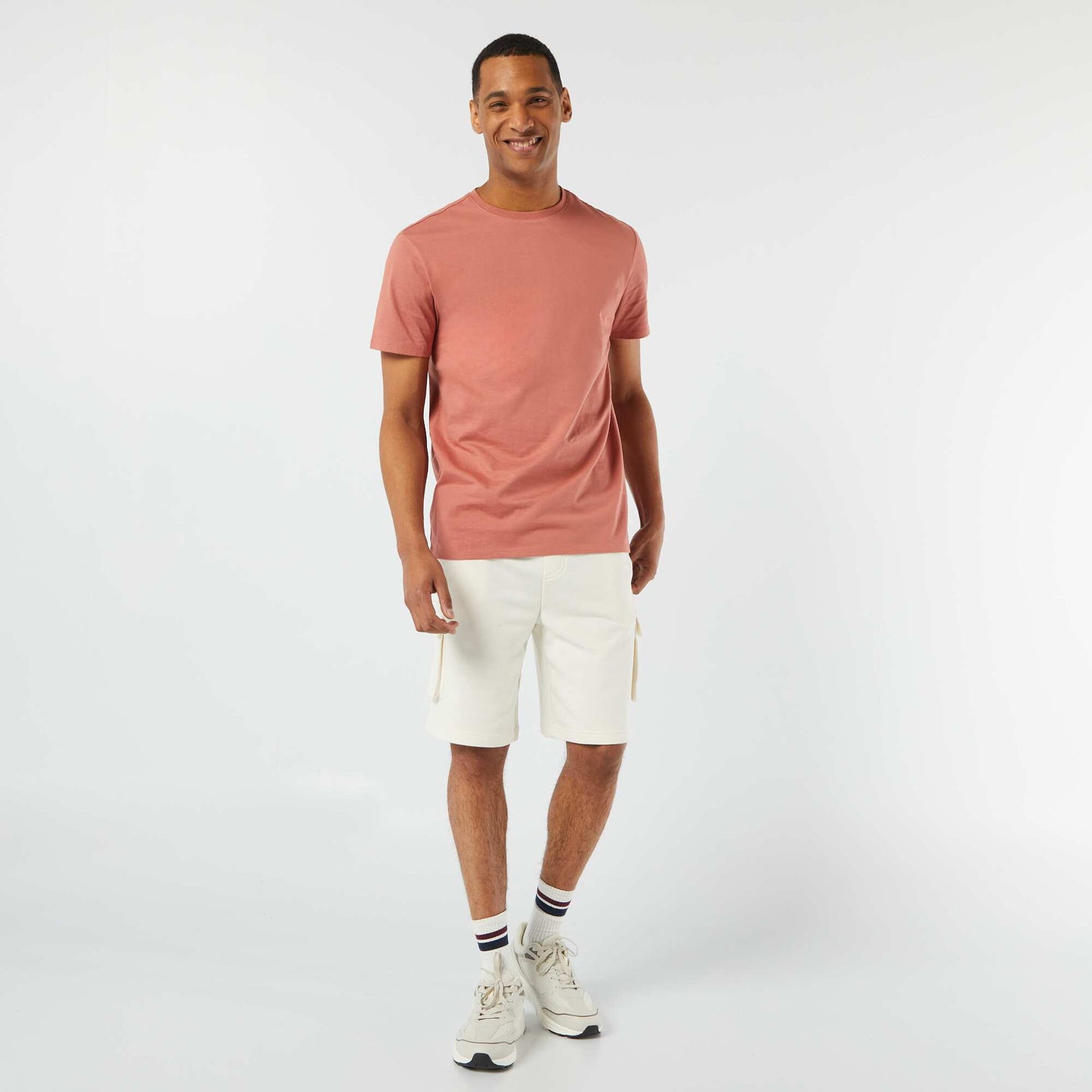 Round-neck cotton T-shirt PINK