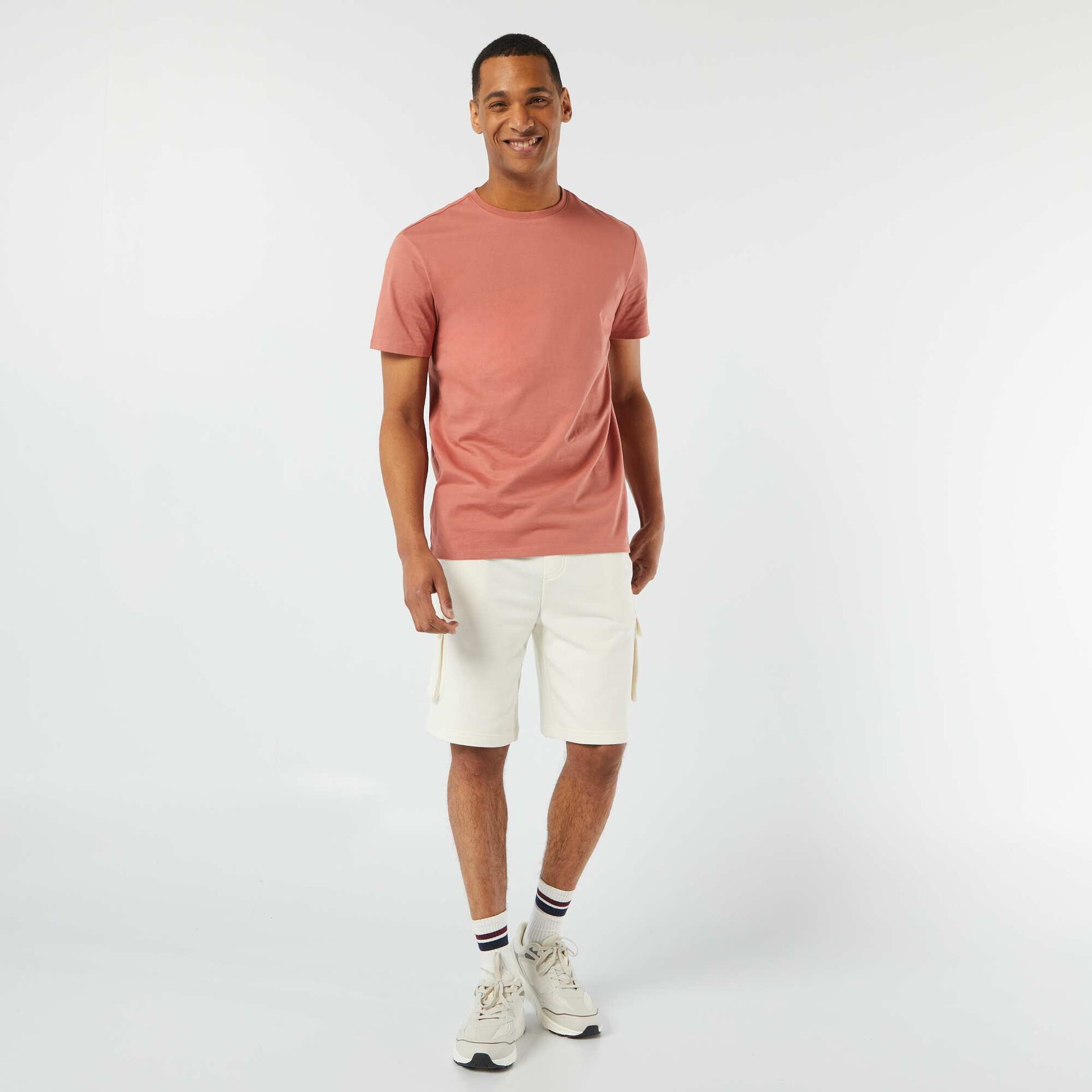Round-neck cotton T-shirt PINK