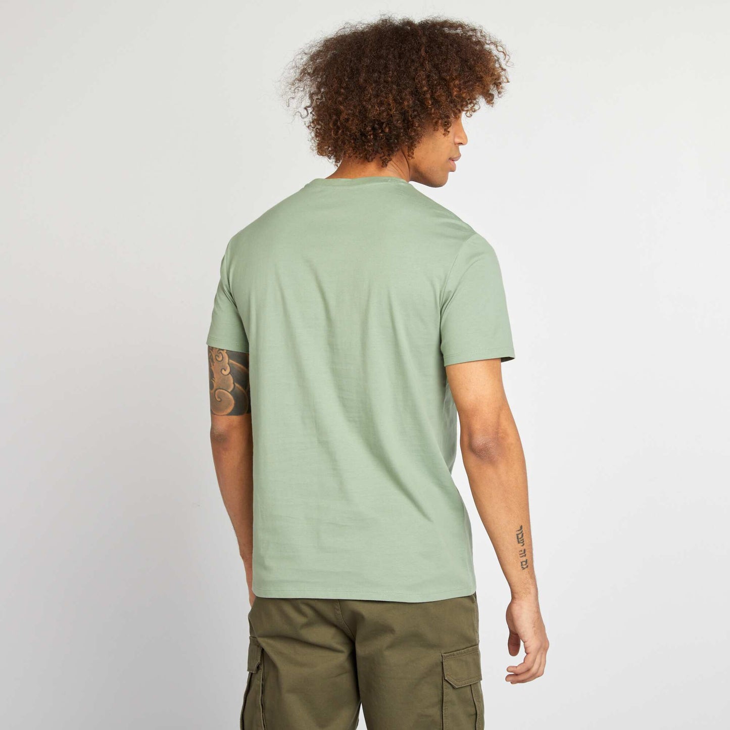 Round-neck cotton T-shirt GREEN