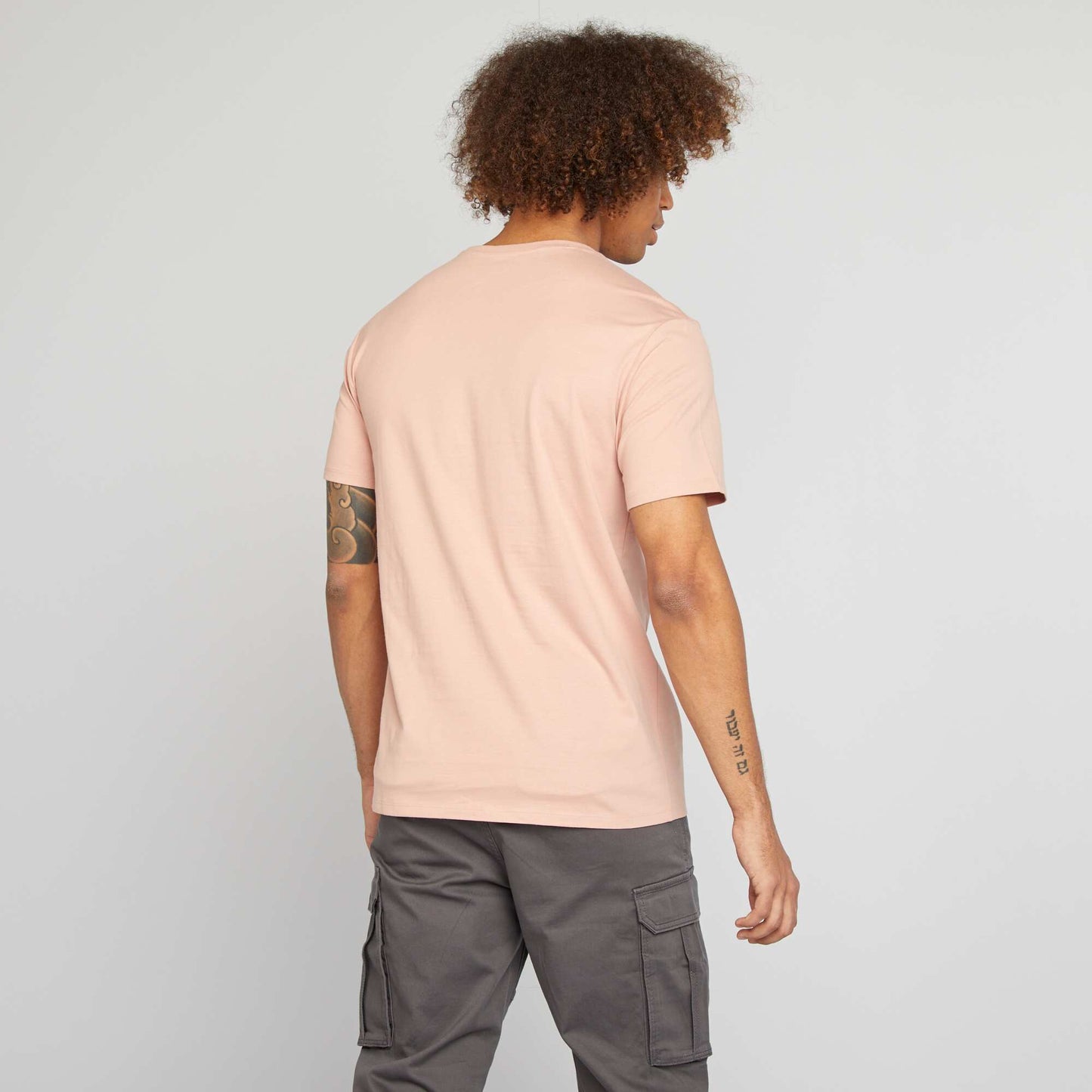 Round-neck cotton T-shirt PINK