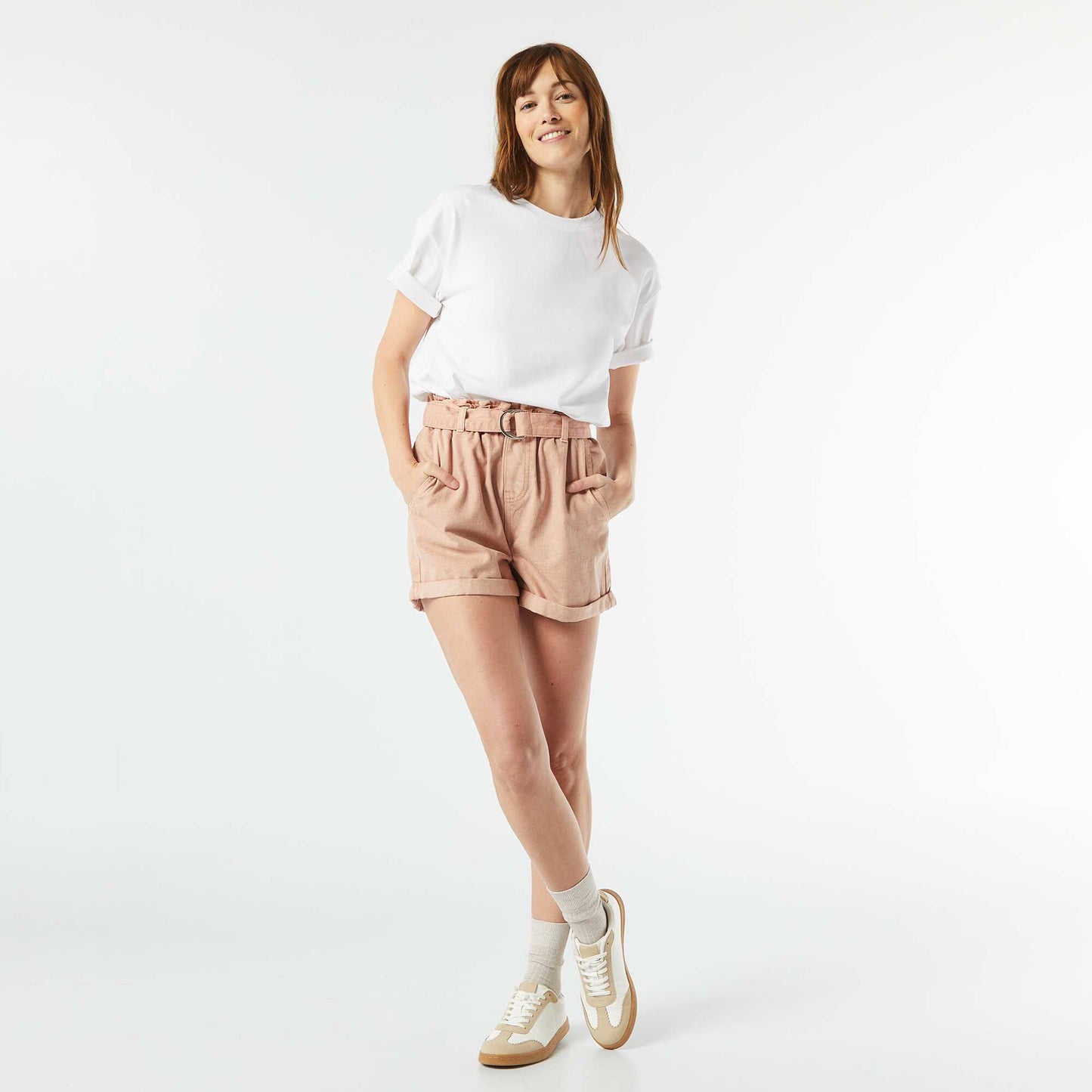 Oversized round neck T-shirt WHITE
