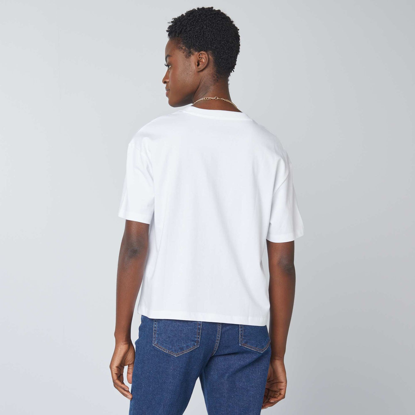 Oversized round neck T-shirt WHITE