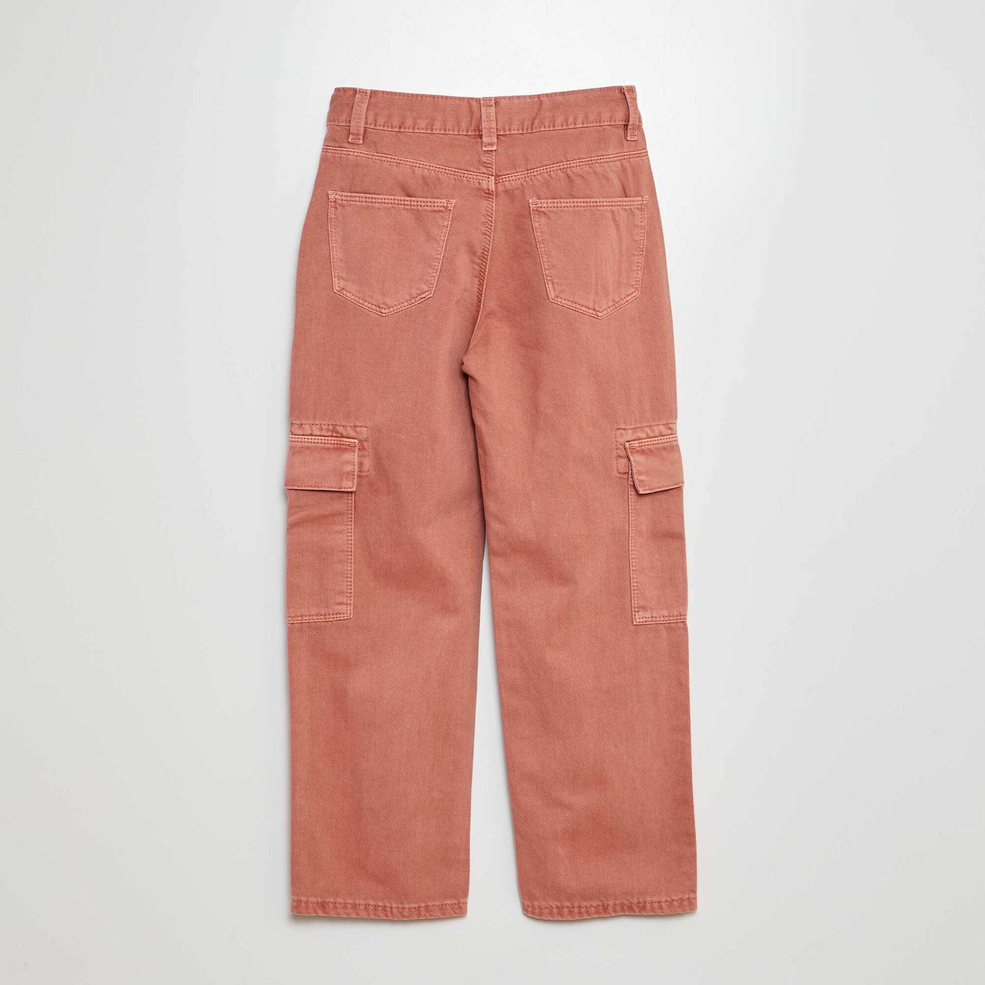 Multi-pocket denim trousers PINK