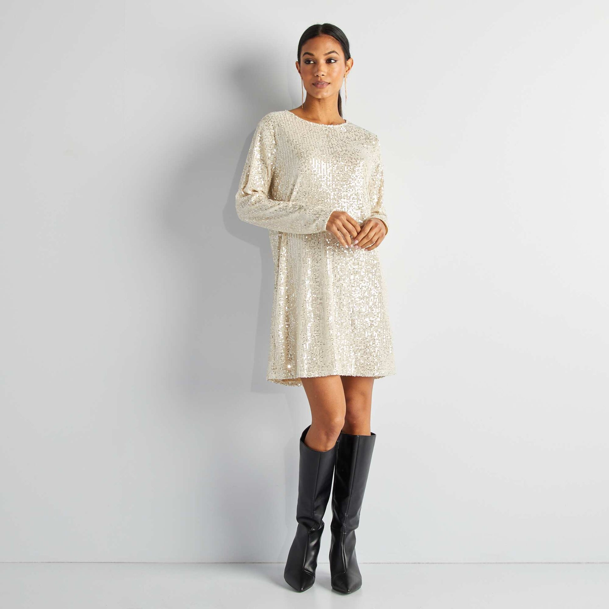 Short sequin dress YELLOW