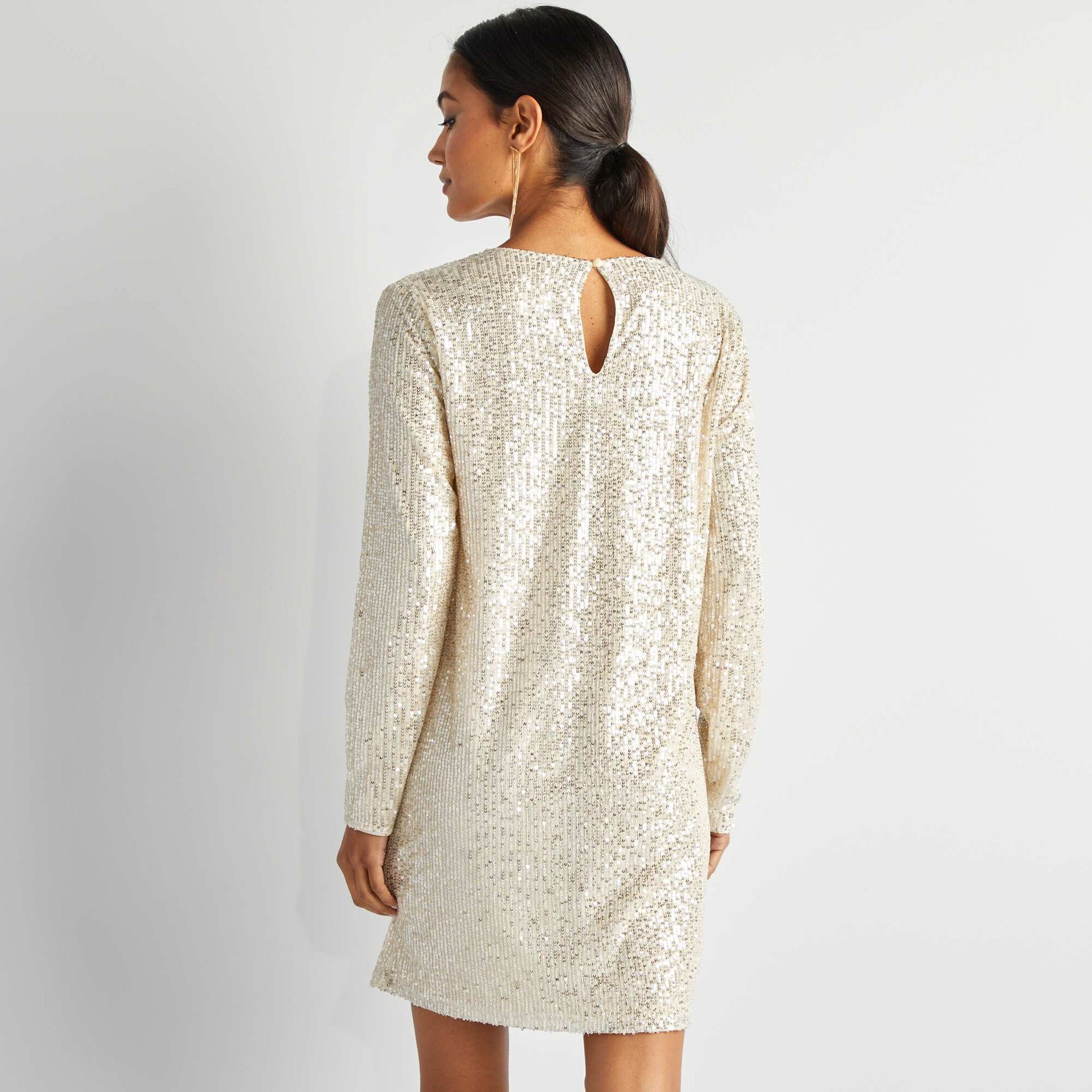 Short sequin dress YELLOW