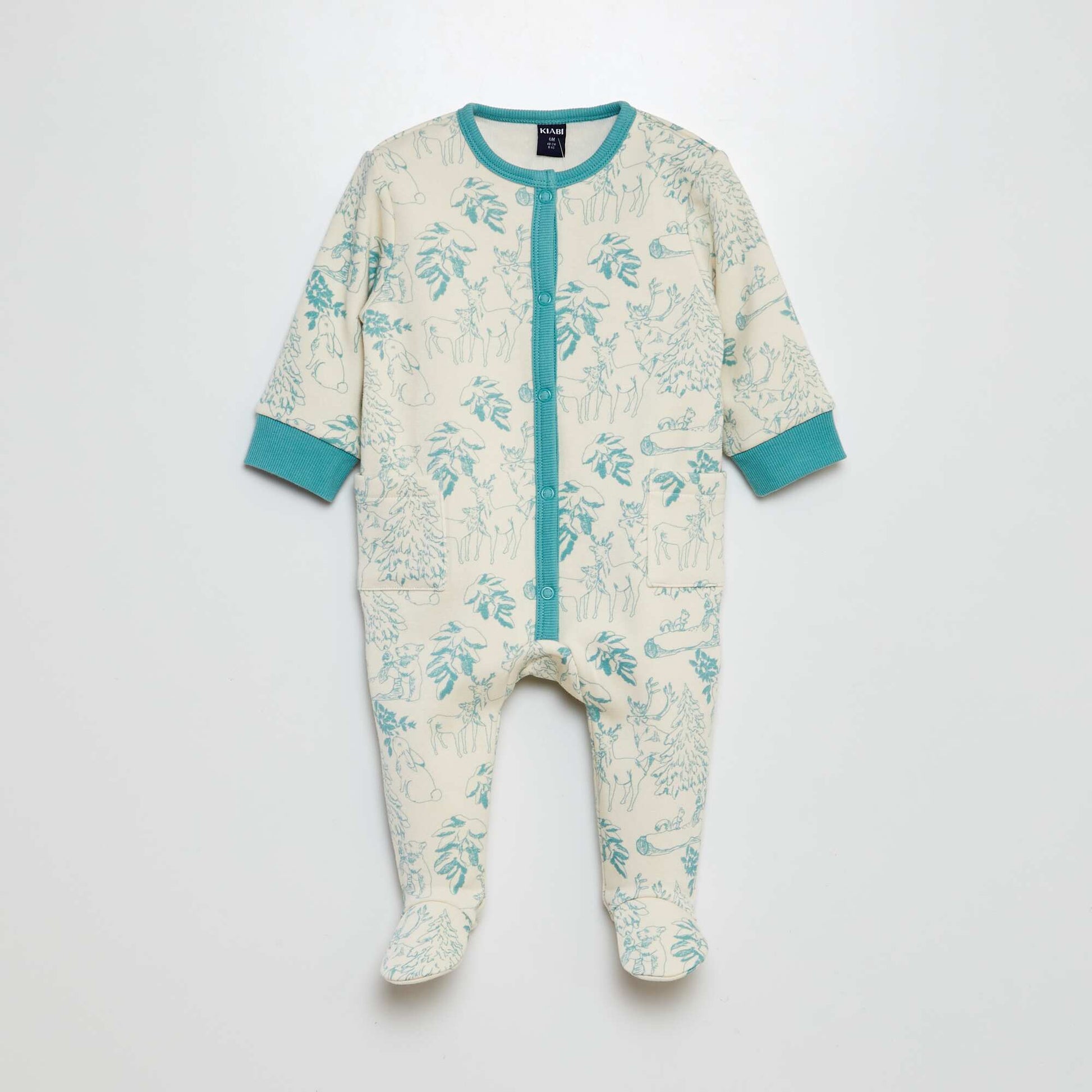 Warm printed sleepsuit WHITE