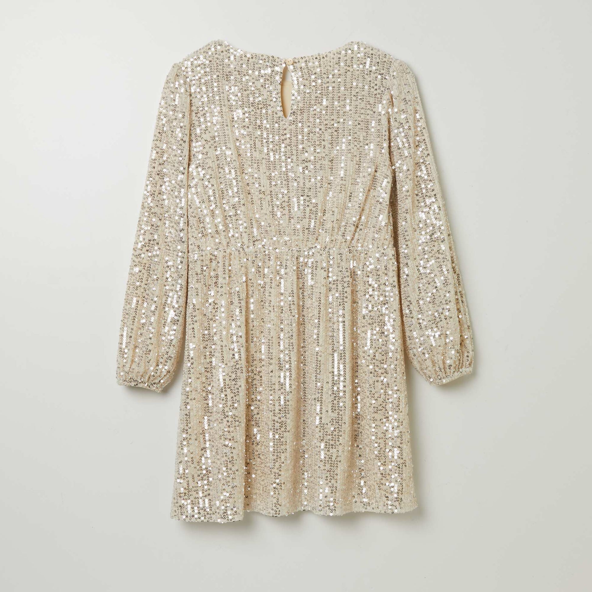Sequined dress with matching scrunchie BEIGE