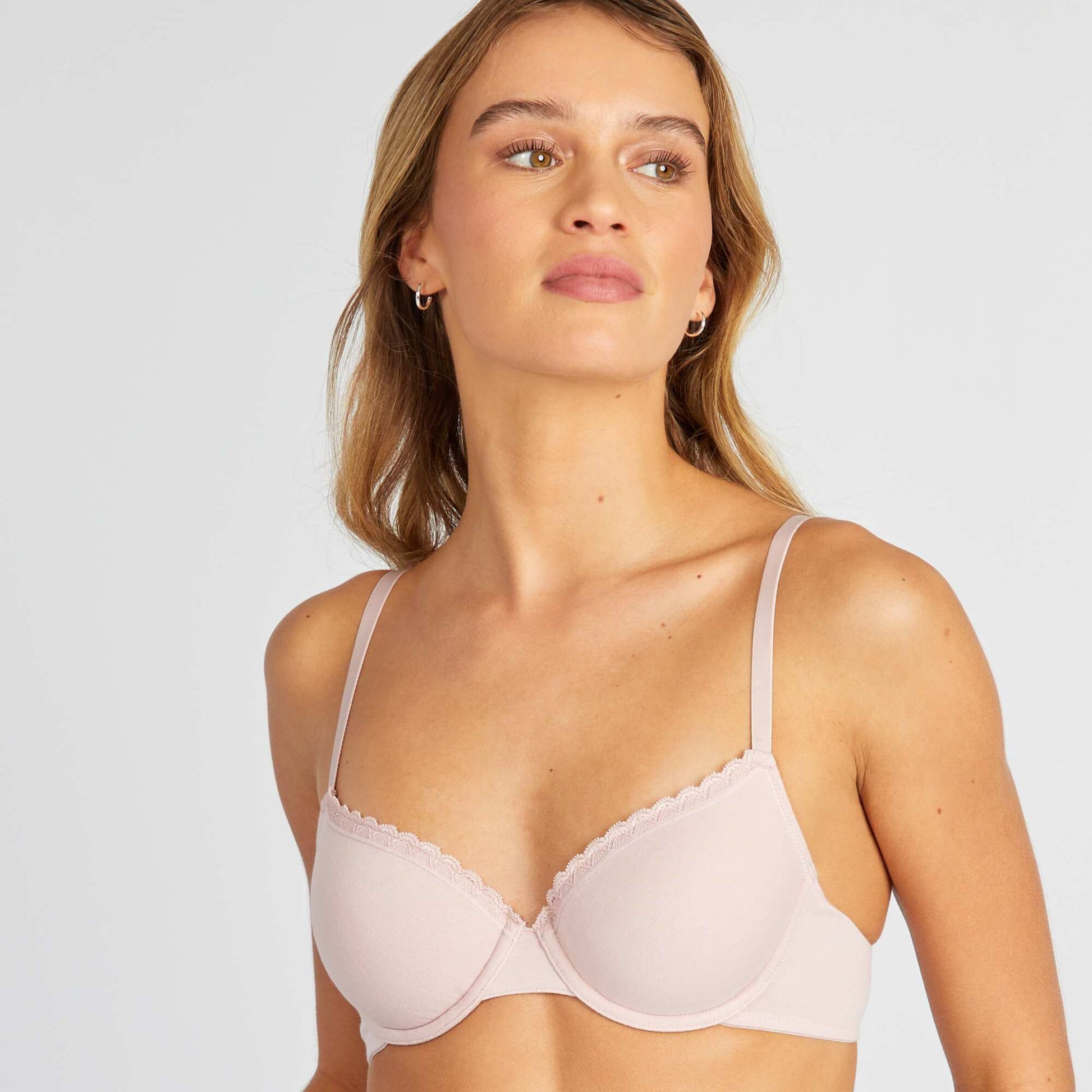 Padded cotton bra PURPLE