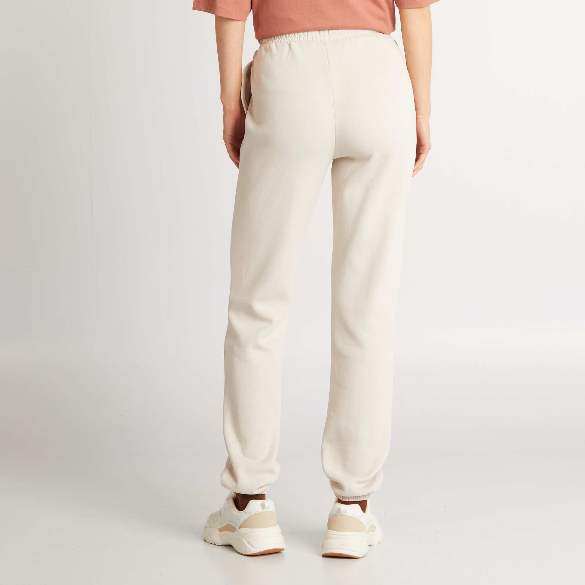 Basic sweatshirt fabric joggers BEIGE