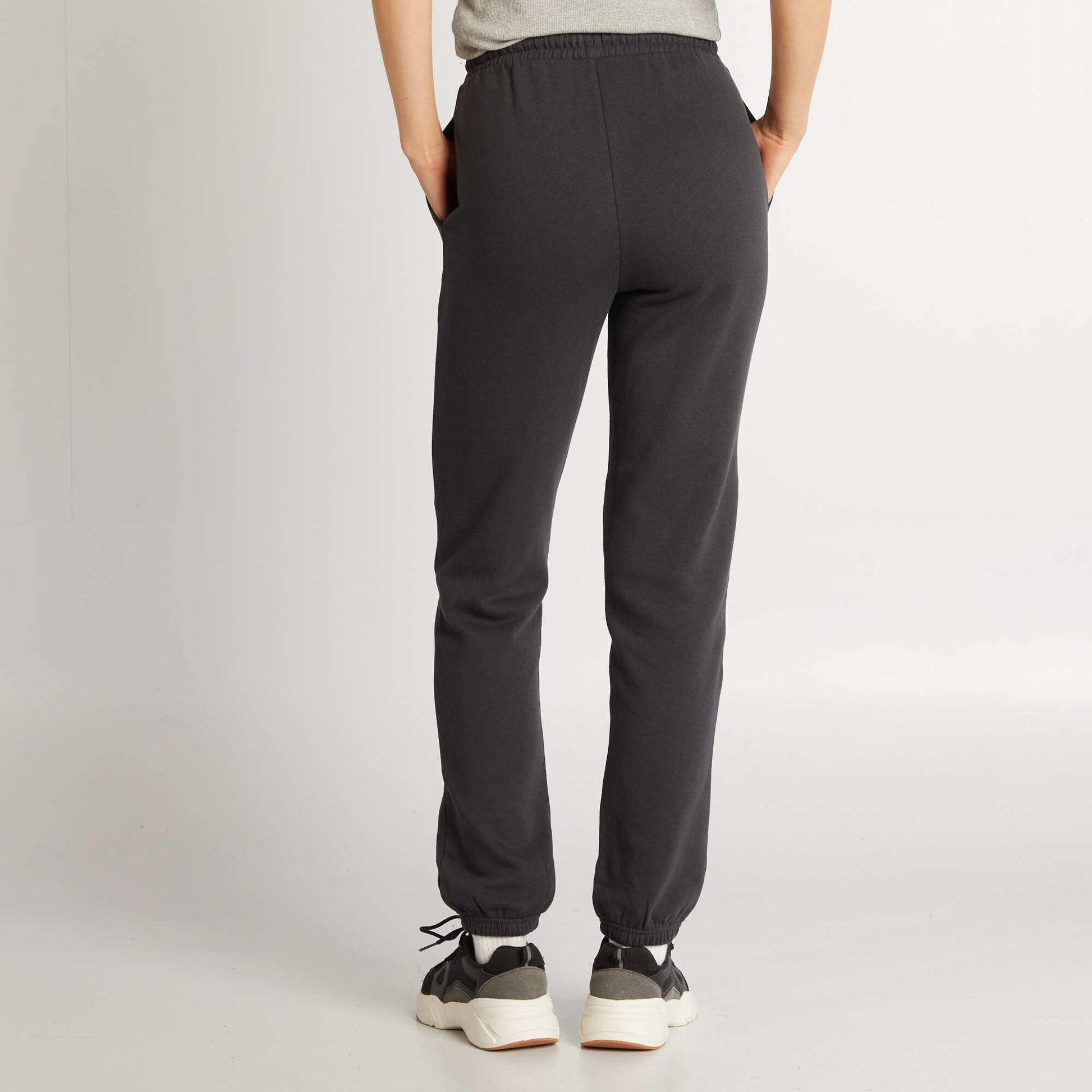 Basic sweatshirt fabric joggers BLACK
