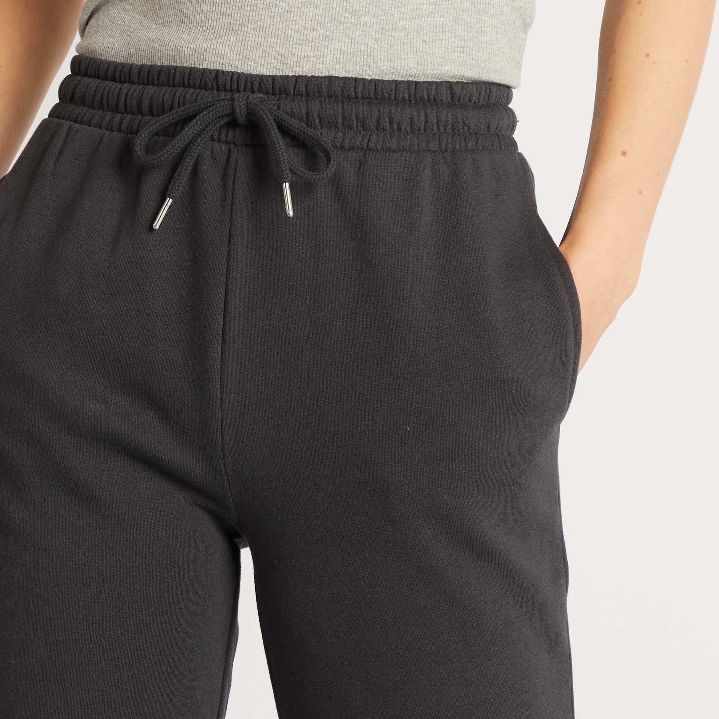 Basic sweatshirt fabric joggers BLACK