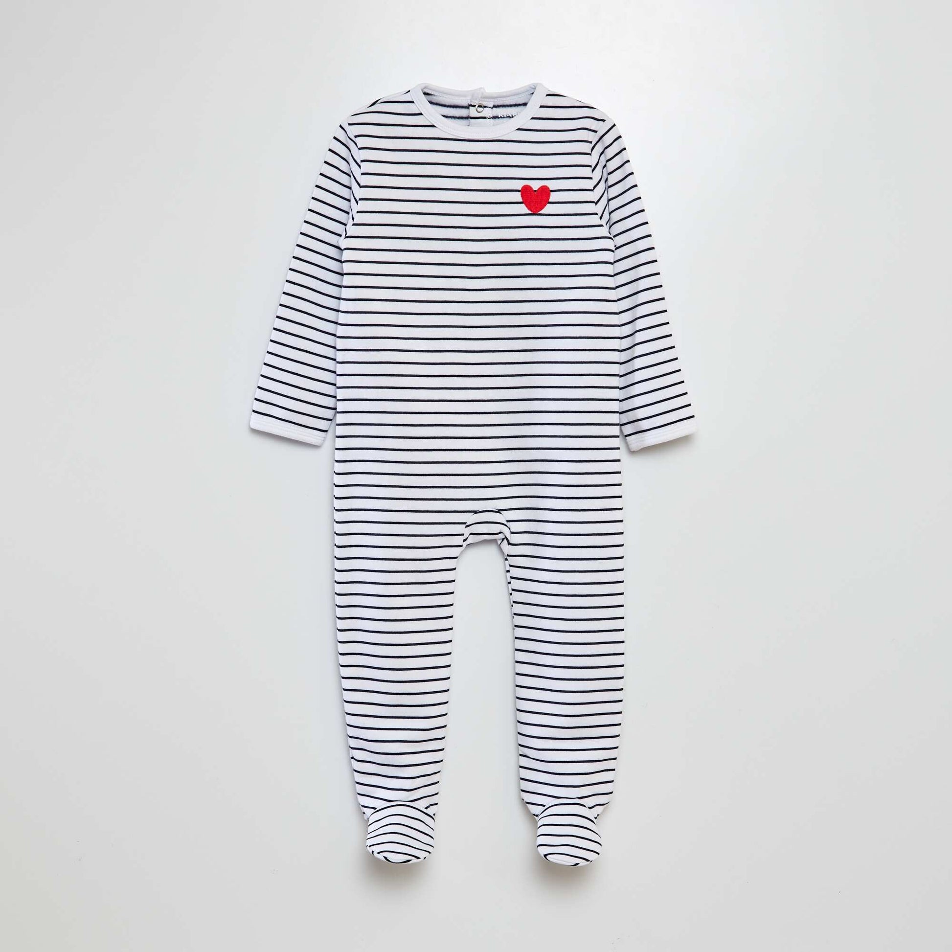 Sleepsuit  bodysuit and bib set - Valentine's Day WHITE