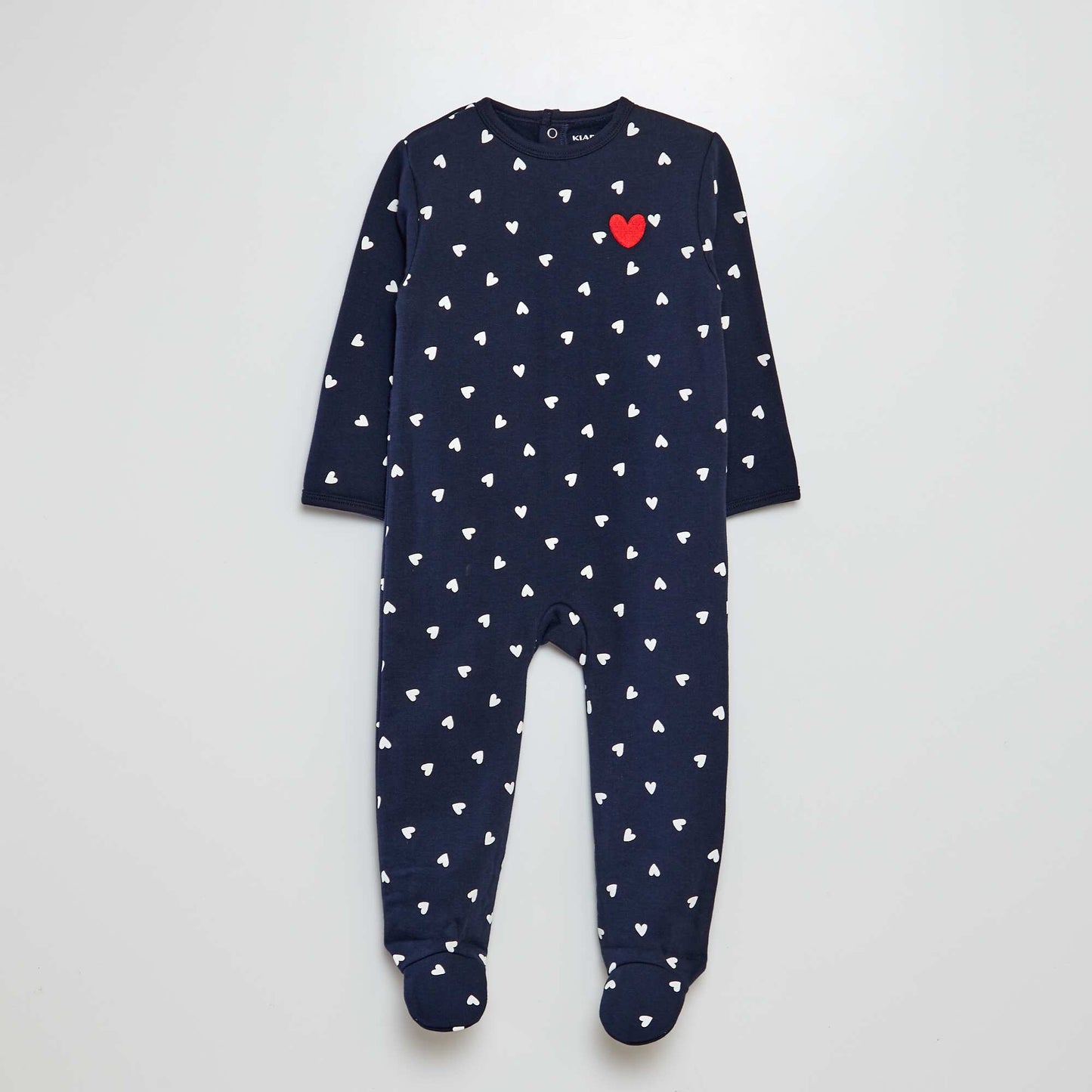 Sleepsuit  bodysuit and bib set - Valentine's Day BLUE