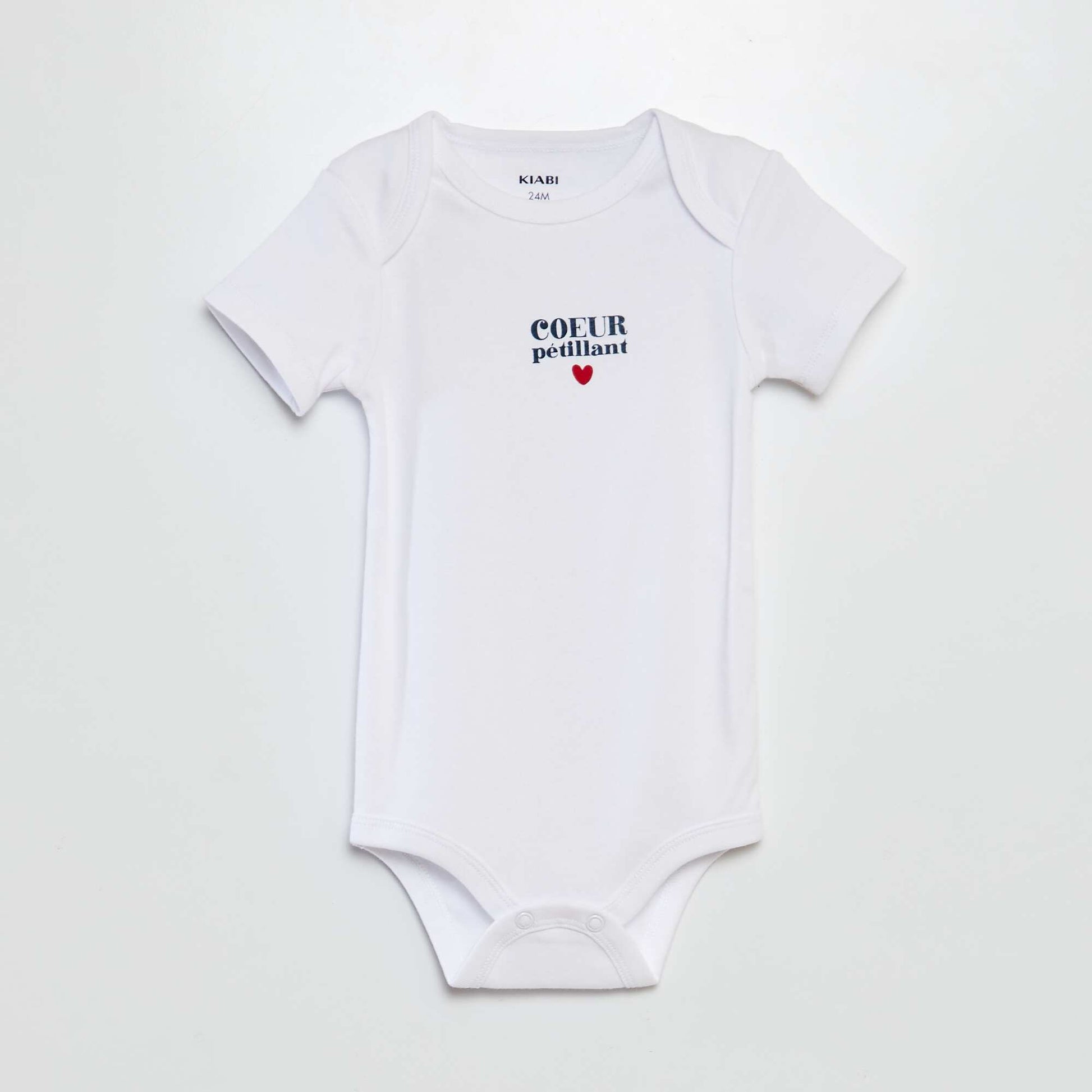 Sleepsuit  bodysuit and bib set - Valentine's Day BLUE