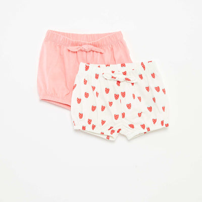 Pack of shorts with bows - 2-piece set WHITE