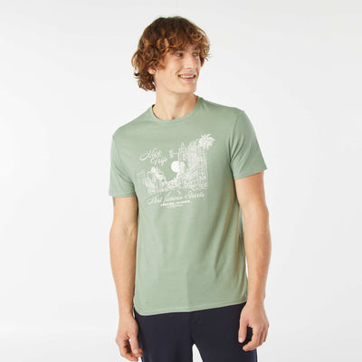 Short-sleeved printed T-shirt GREEN