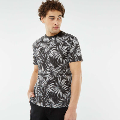 Short-sleeved printed T-shirt BLACK