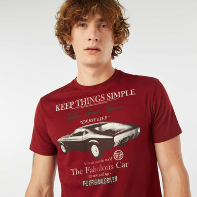 Short-sleeved printed T-shirt RED