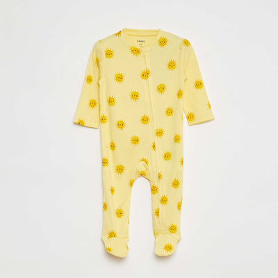 Lightweight ribbed sleepsuit YELLOW