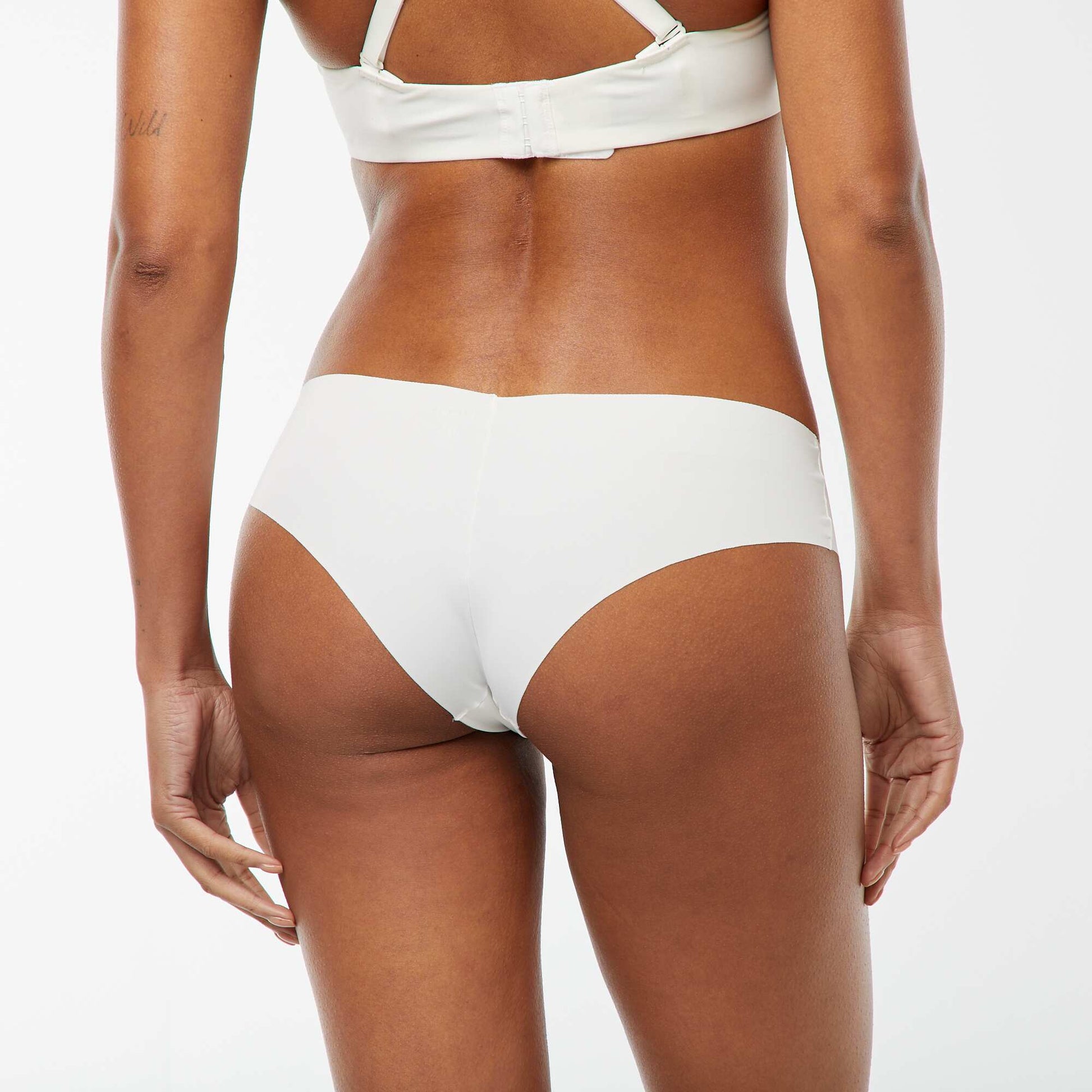 Pack of 2 pairs of seamless microfibre boy shorts WHITE