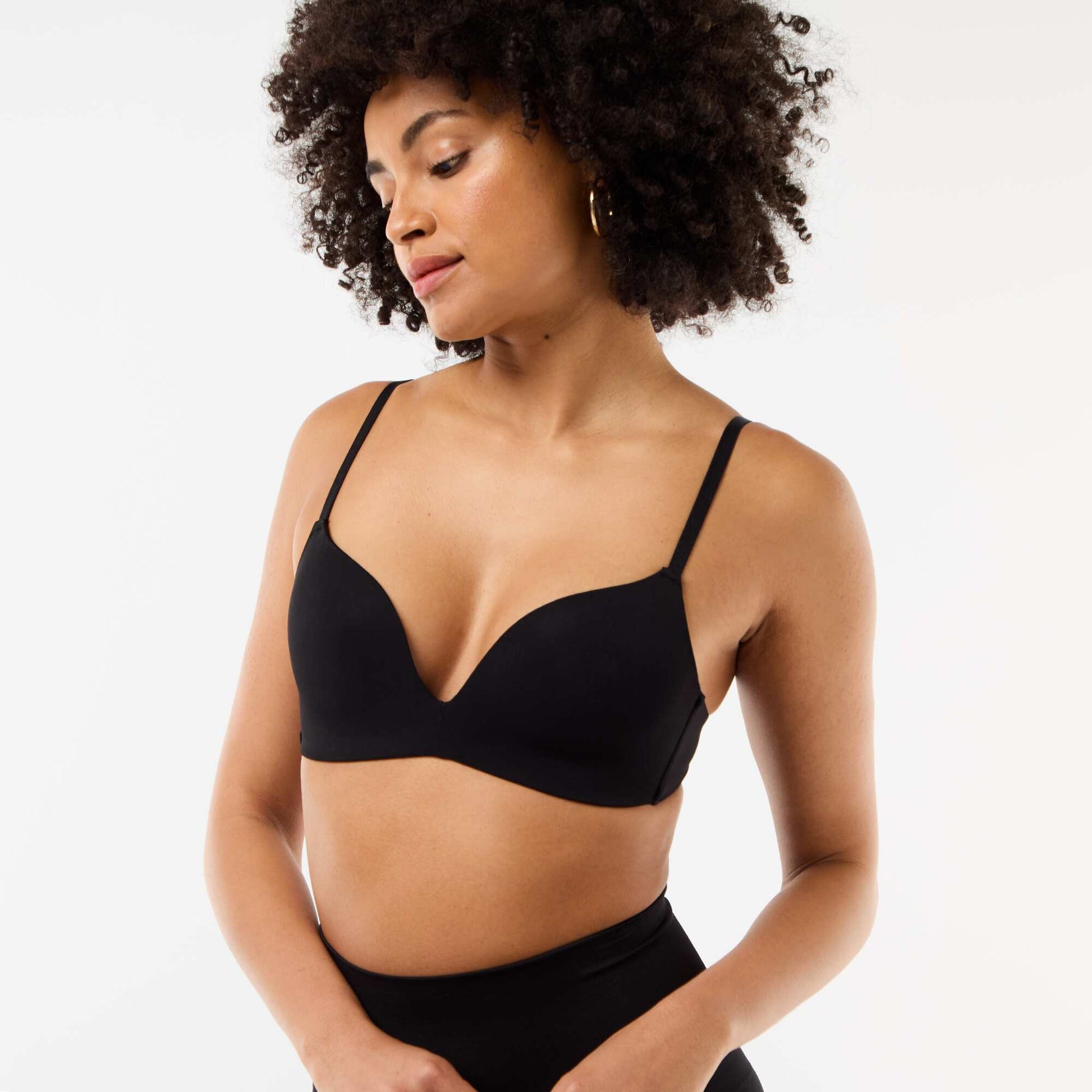 Invisible Microfiber Triangle Bra BLACK