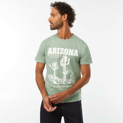 Short-sleeved printed T-shirt GREEN