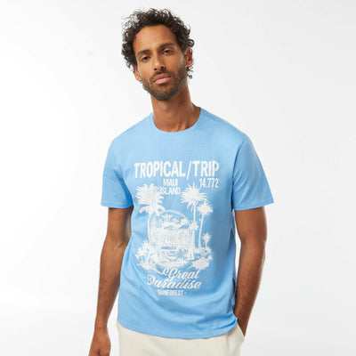 Short-sleeved printed T-shirt BLUE