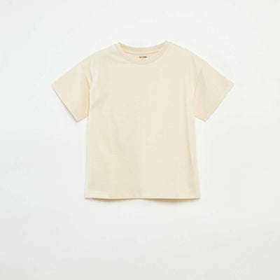 Premium cotton T-shirt BEIGE
