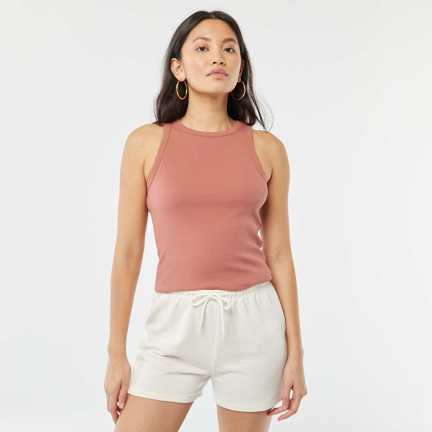 Sweatshirt fabric shorts WHITE