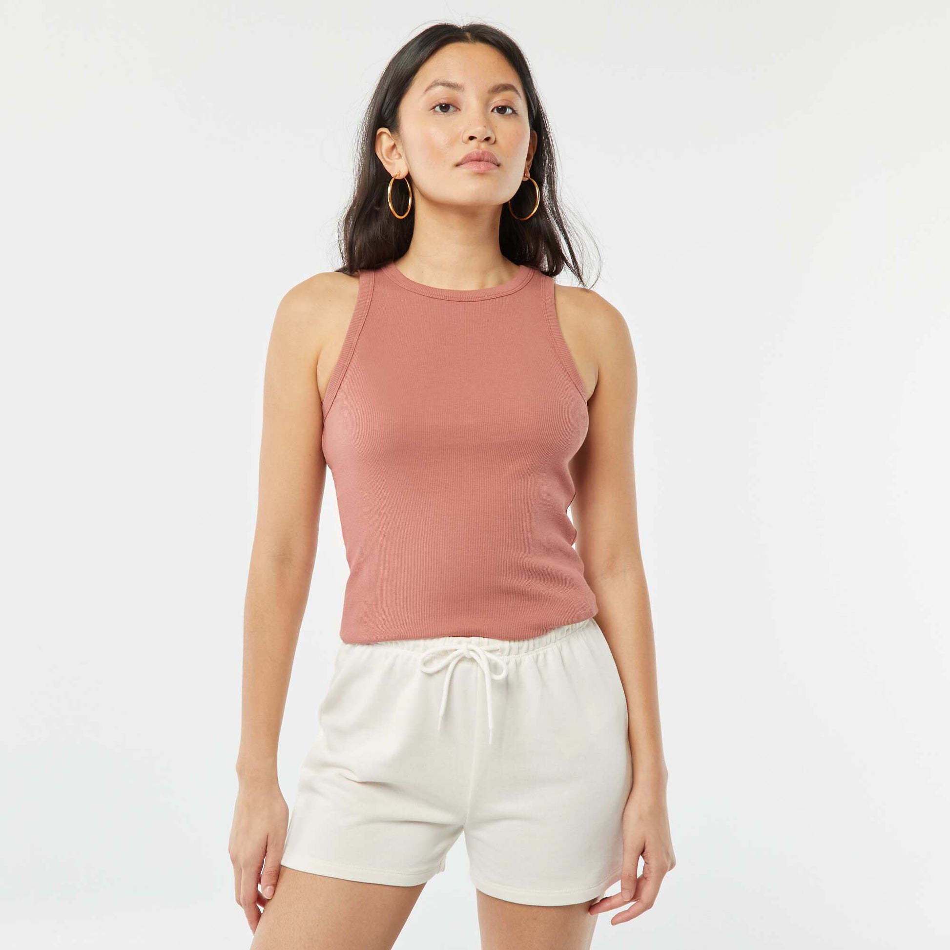 Sweatshirt fabric shorts WHITE