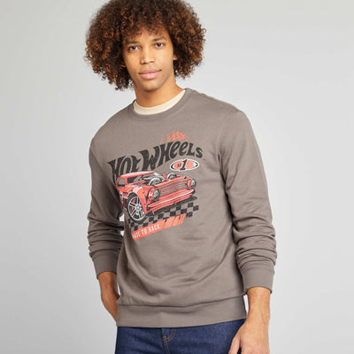 Round-neck 'Hot Wheels' sweatshirt GREY