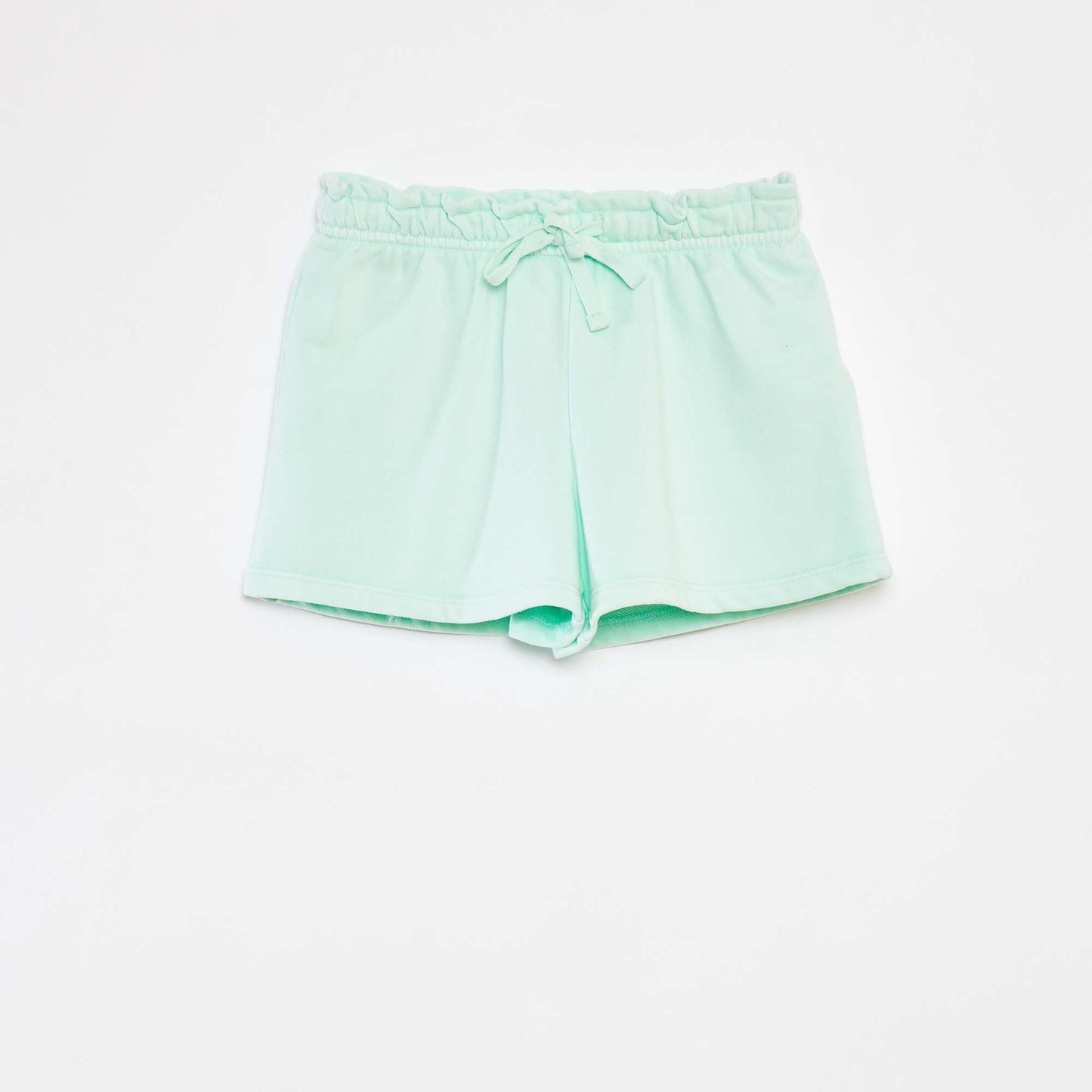 Plain sweatshirt fabric shorts GREEN