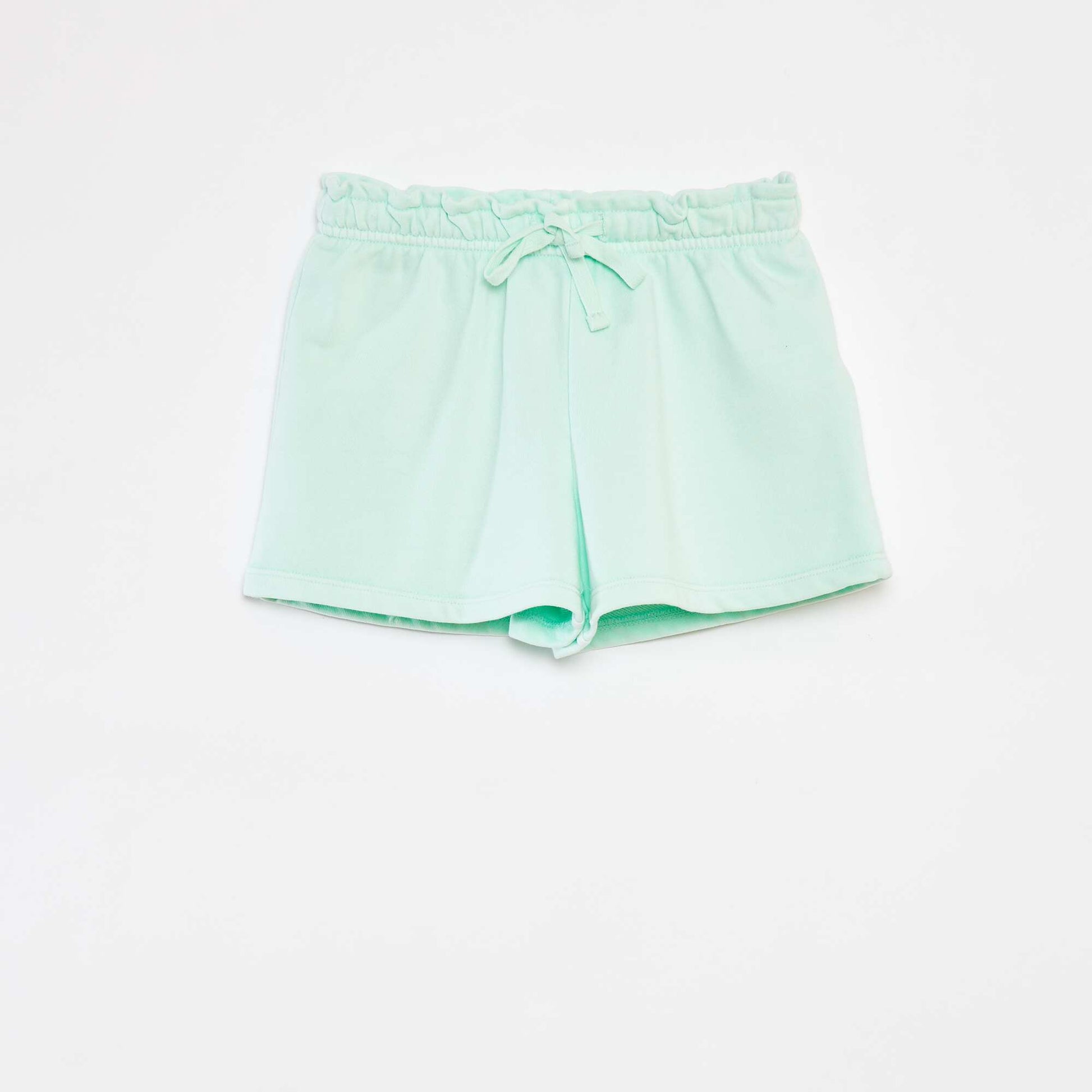 Plain sweatshirt fabric shorts GREEN