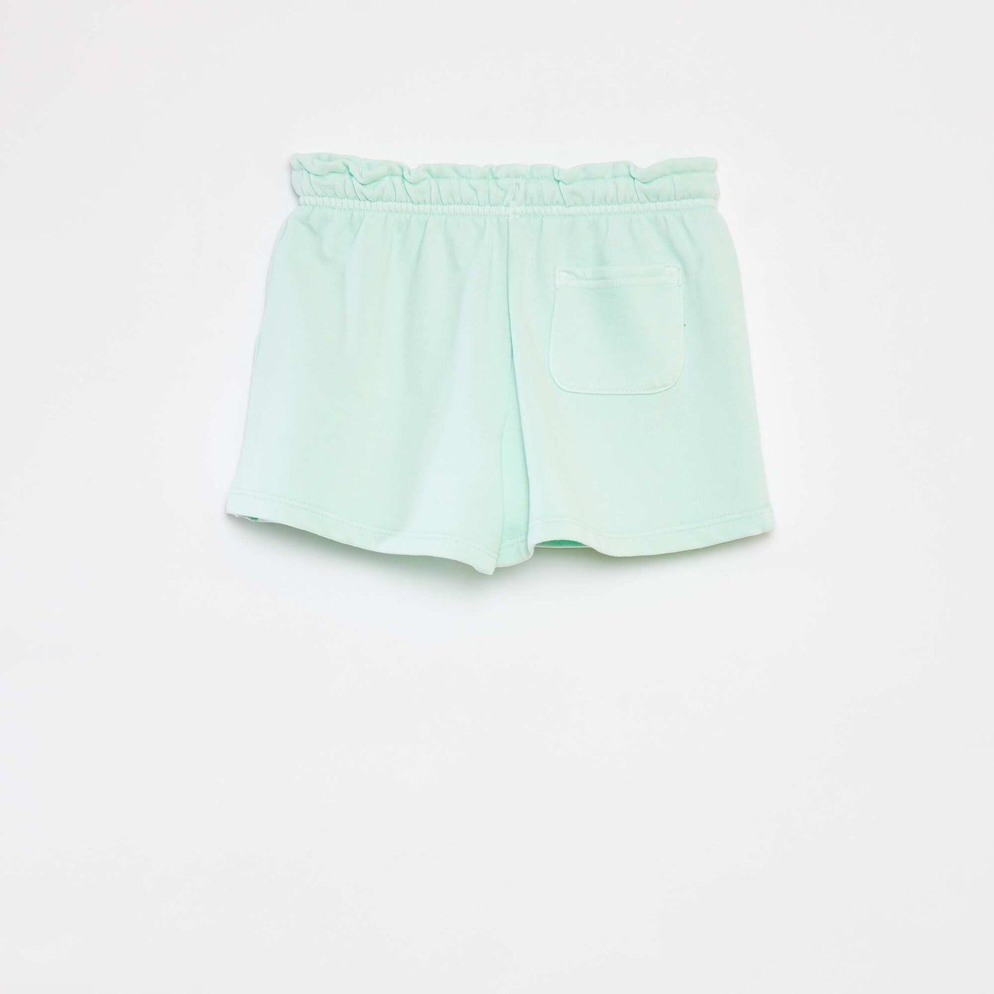 Plain sweatshirt fabric shorts GREEN
