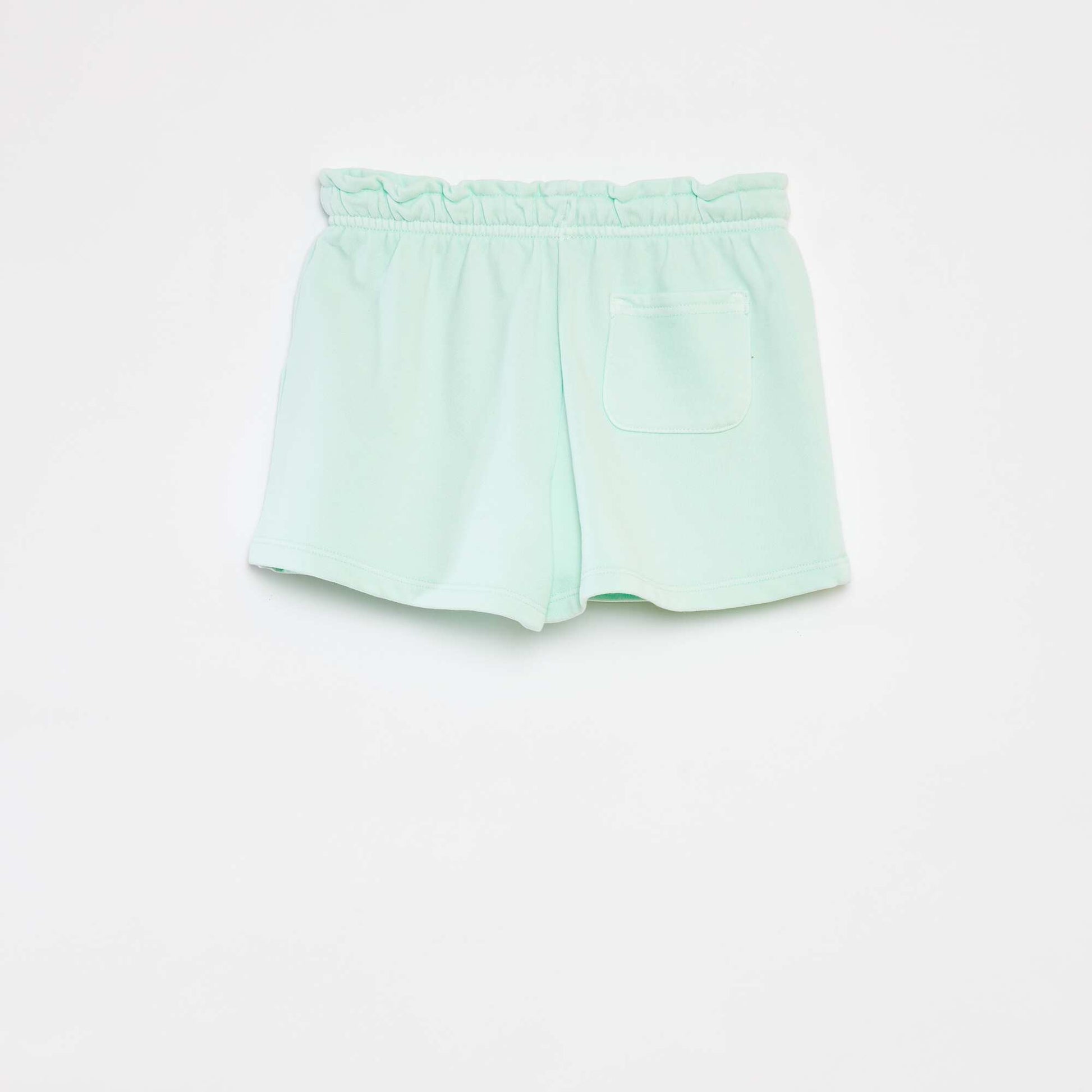 Plain sweatshirt fabric shorts GREEN