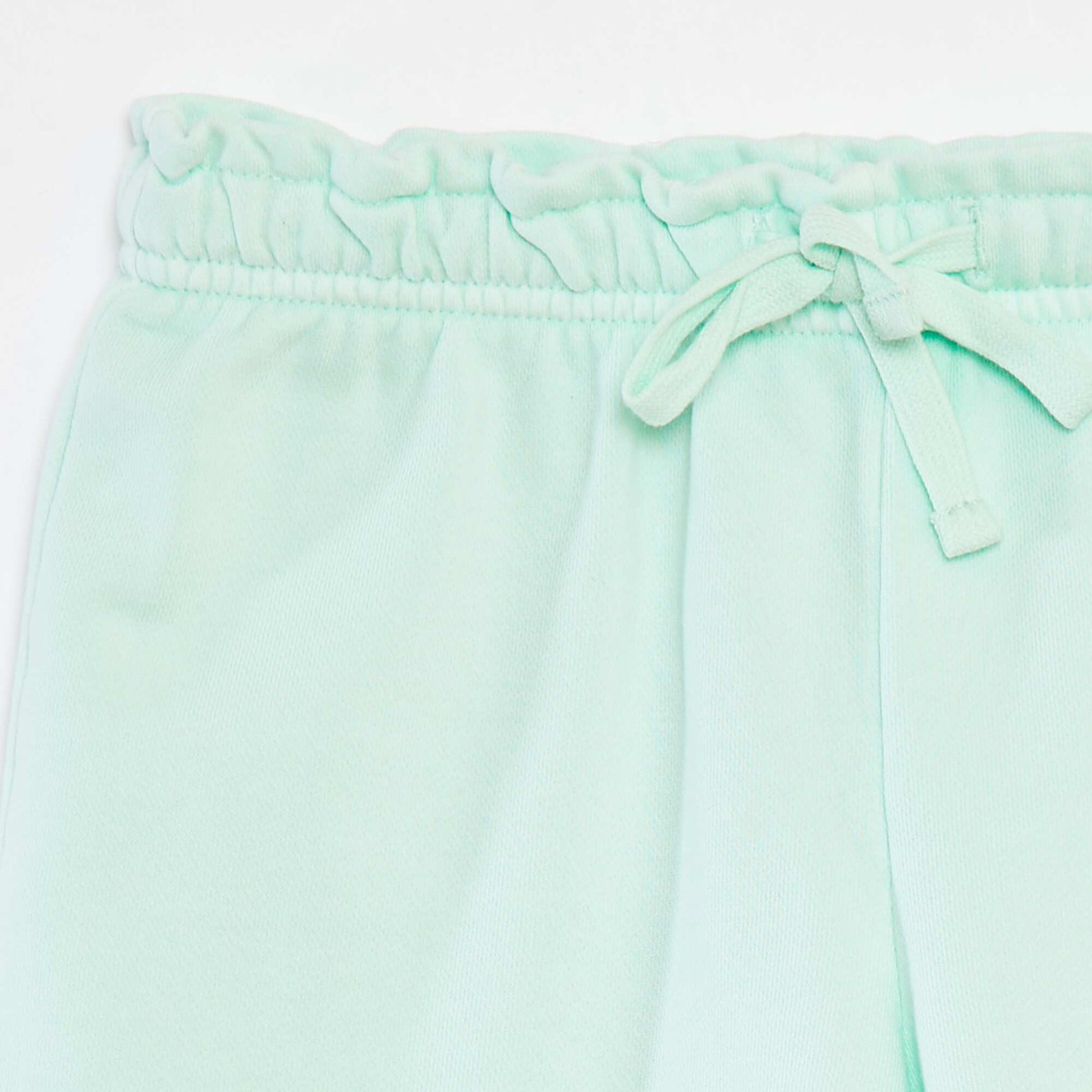 Plain sweatshirt fabric shorts GREEN