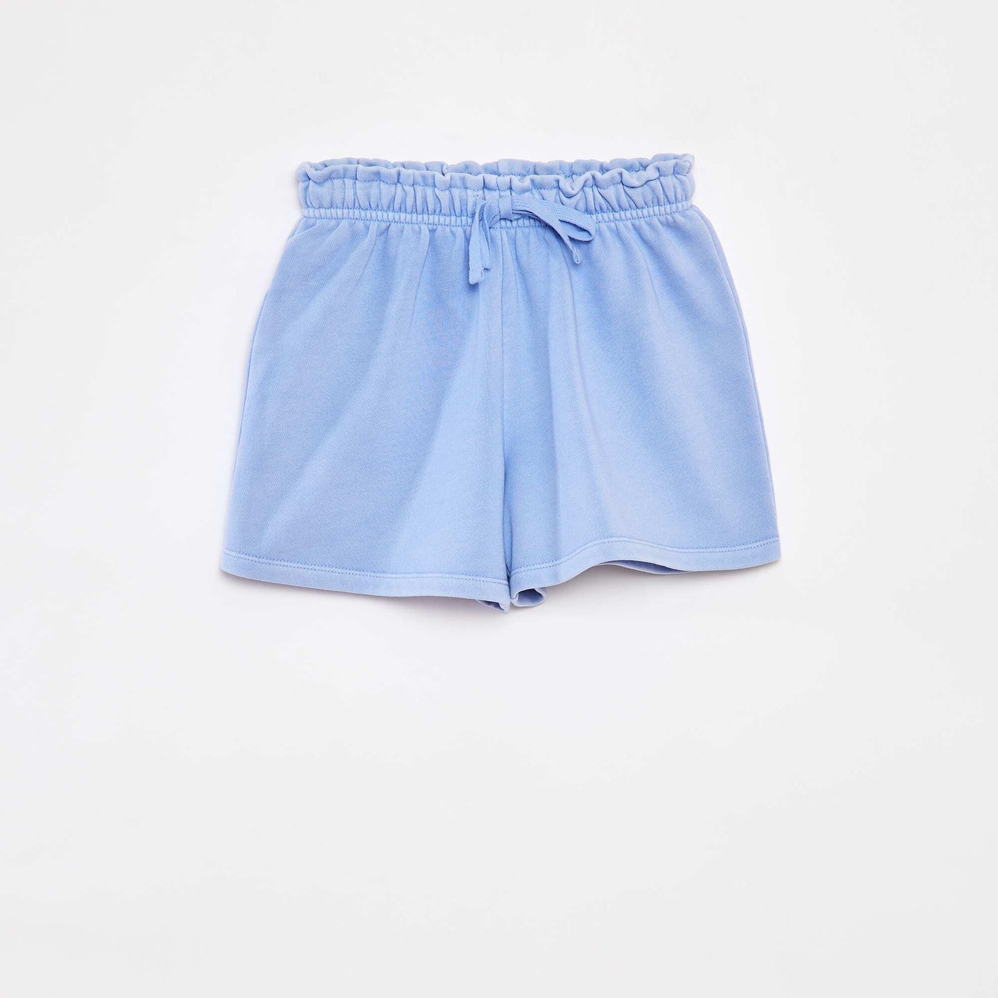 Plain sweatshirt fabric shorts BLUE