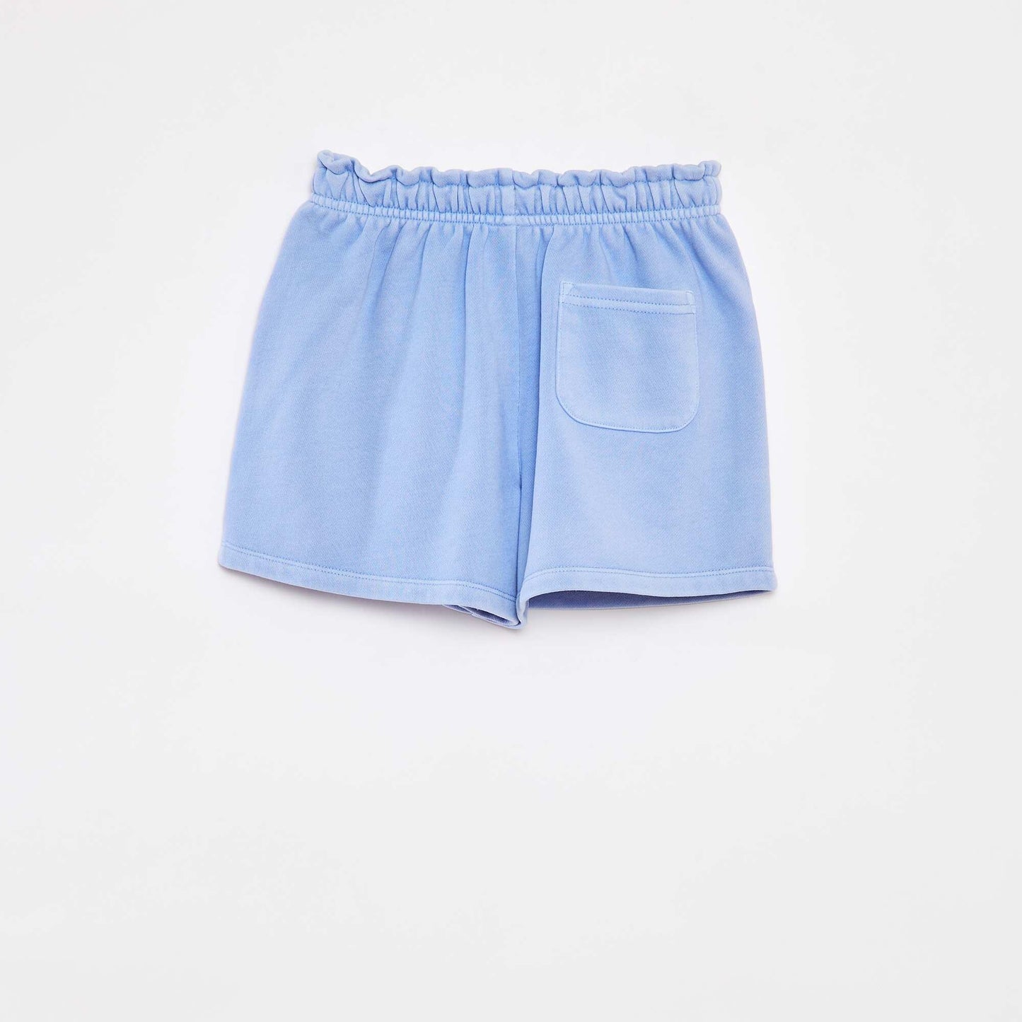 Plain sweatshirt fabric shorts BLUE