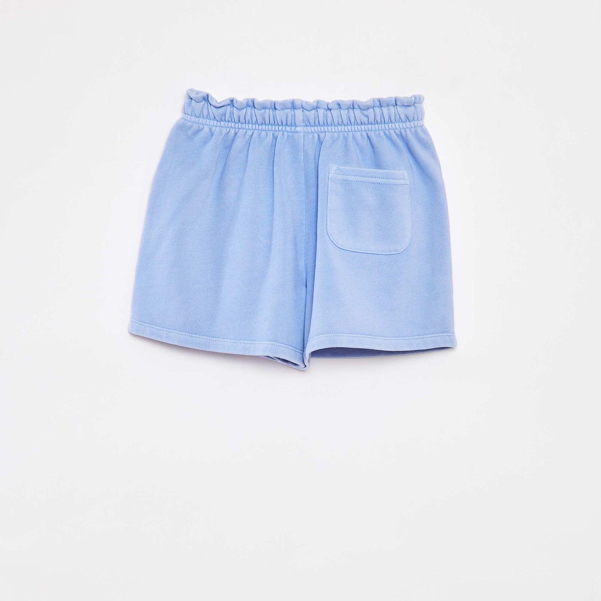 Plain sweatshirt fabric shorts BLUE